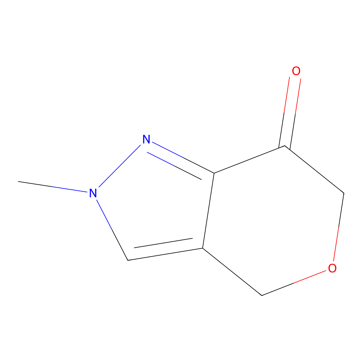 2-methyl-2H,4H,6H,7H-pyrano[4,3-c]pyrazol-7-one molecular structure, CAS 2624134-00-3