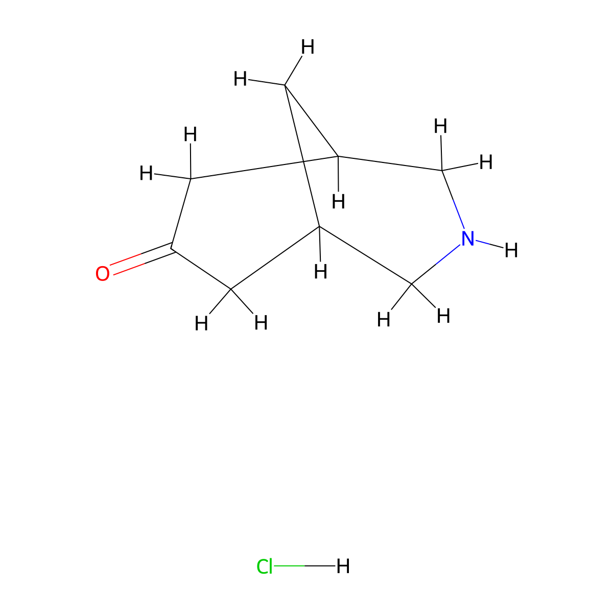 3-Azabicyclo(3.3.1)nonan-7-one hydrochloride molecular structure, CAS 2624134-48-9