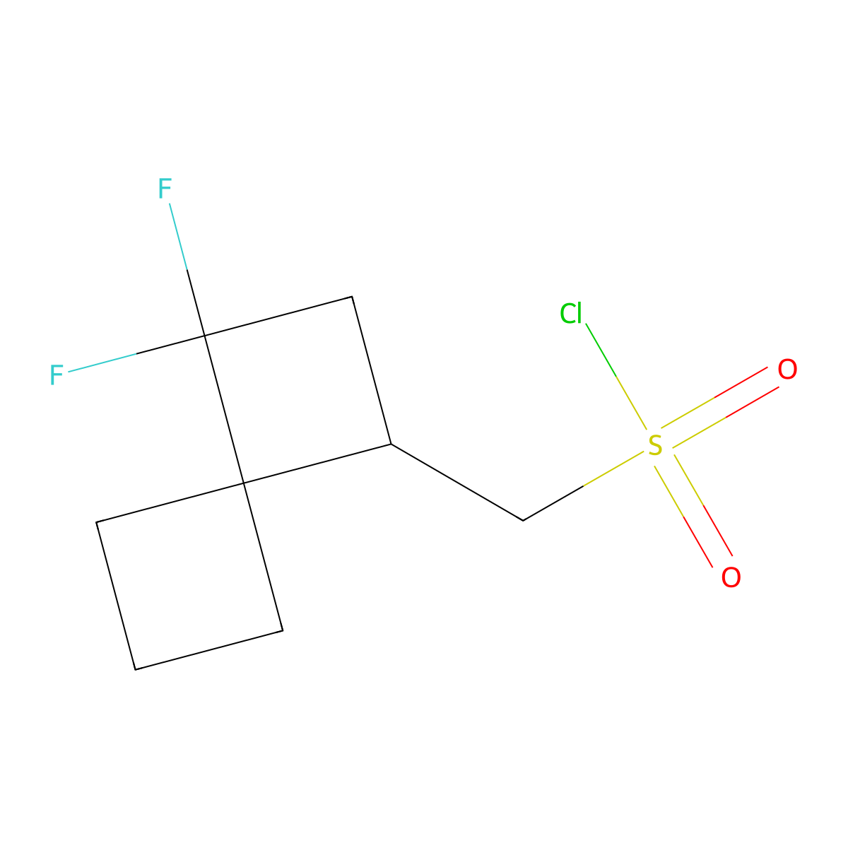 {3,3-Difluorospiro[3.3]heptan-1-yl}methanesulfonyl chloride molecular structure, CAS 2624134-64-9