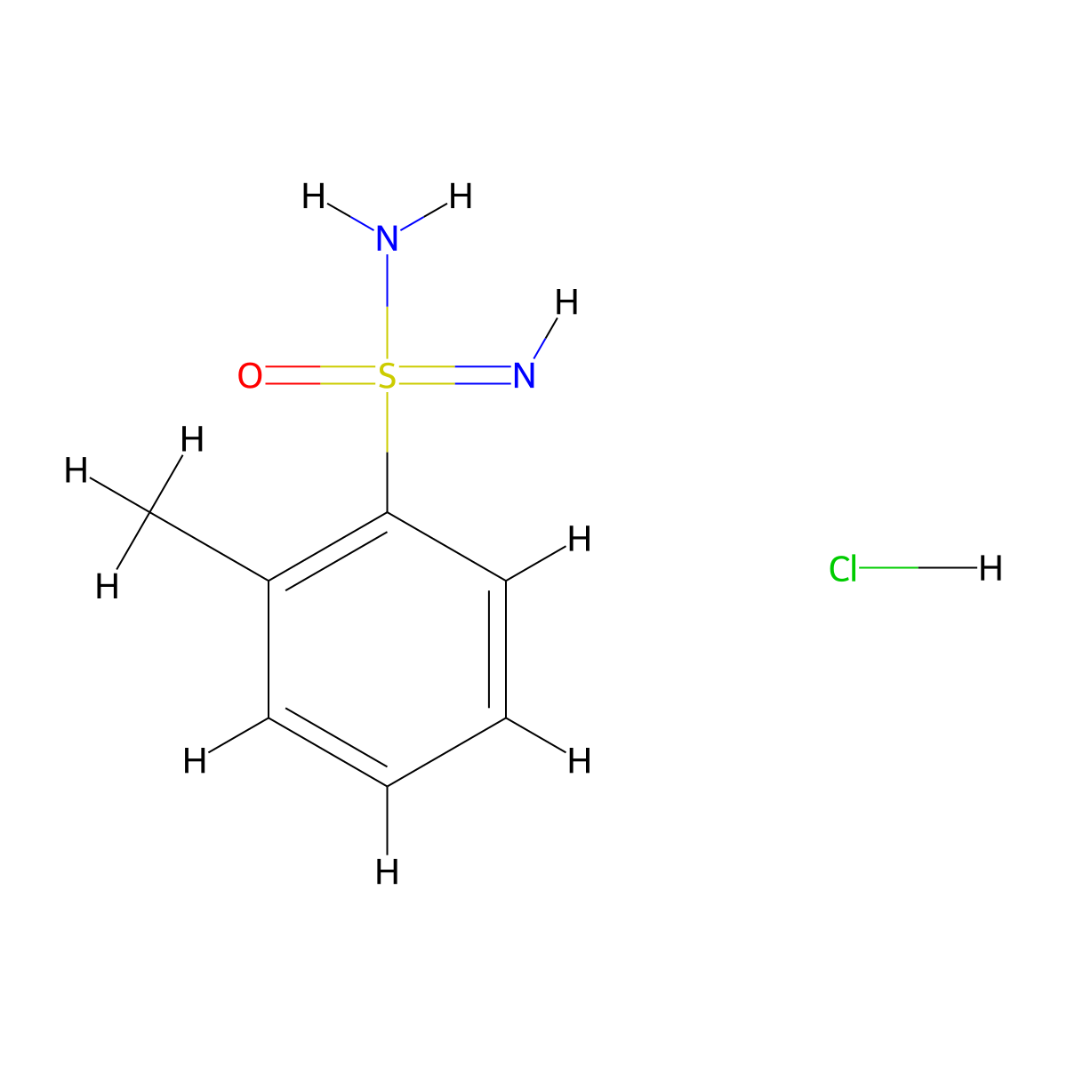 2-Methylbenzene-1-sulfonoimidamide hydrochloride molecular structure, CAS 2624134-65-0