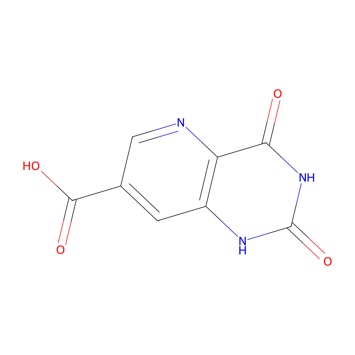 2,4-dioxo-1H,2H,3H,4H-pyrido[3,2-d]pyrimidine-7-carboxylic acid molecular structure, CAS 2624134-71-8