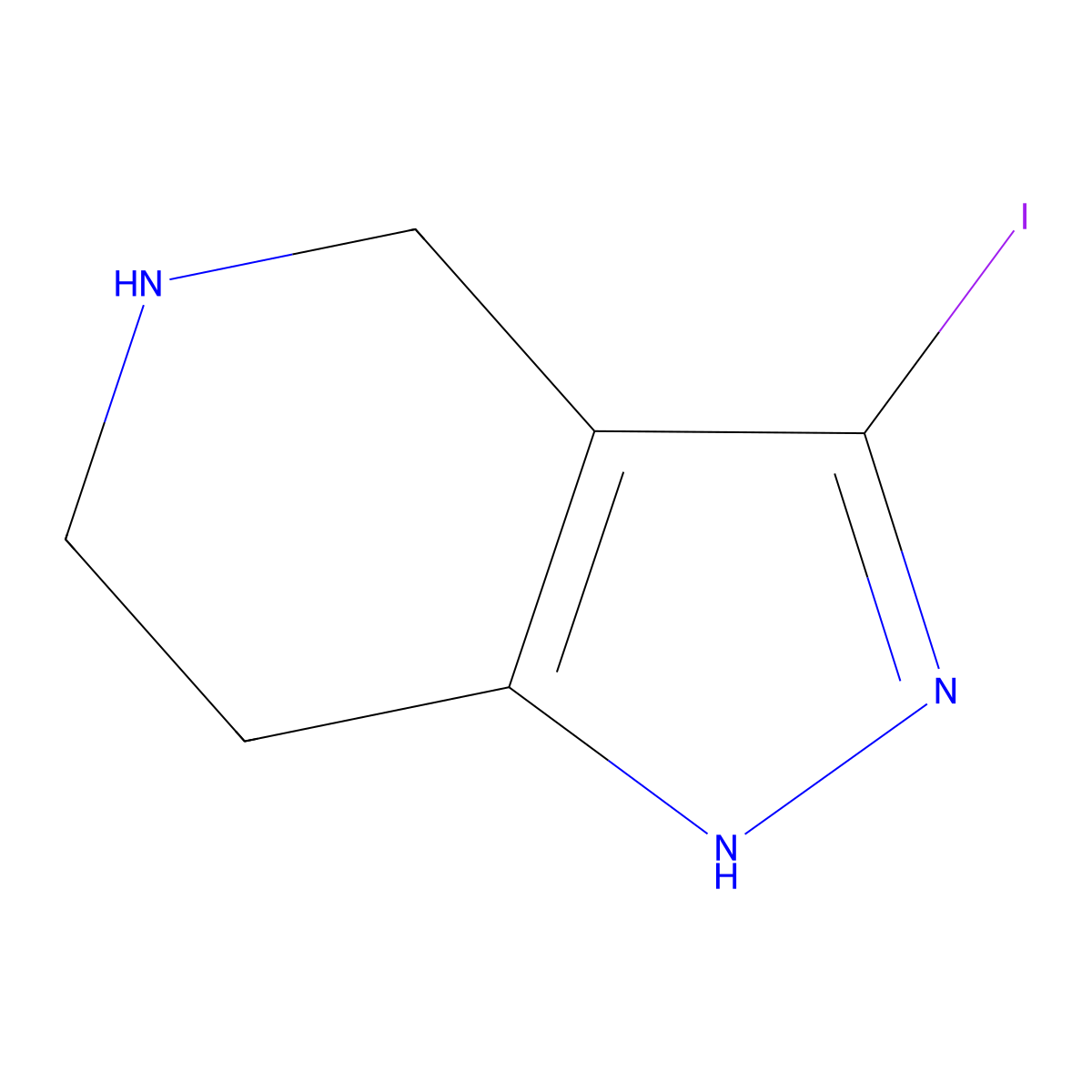 3-iodo-1H,4H,5H,6H,7H-pyrazolo[4,3-c]pyridine molecular structure, CAS 2624134-73-0