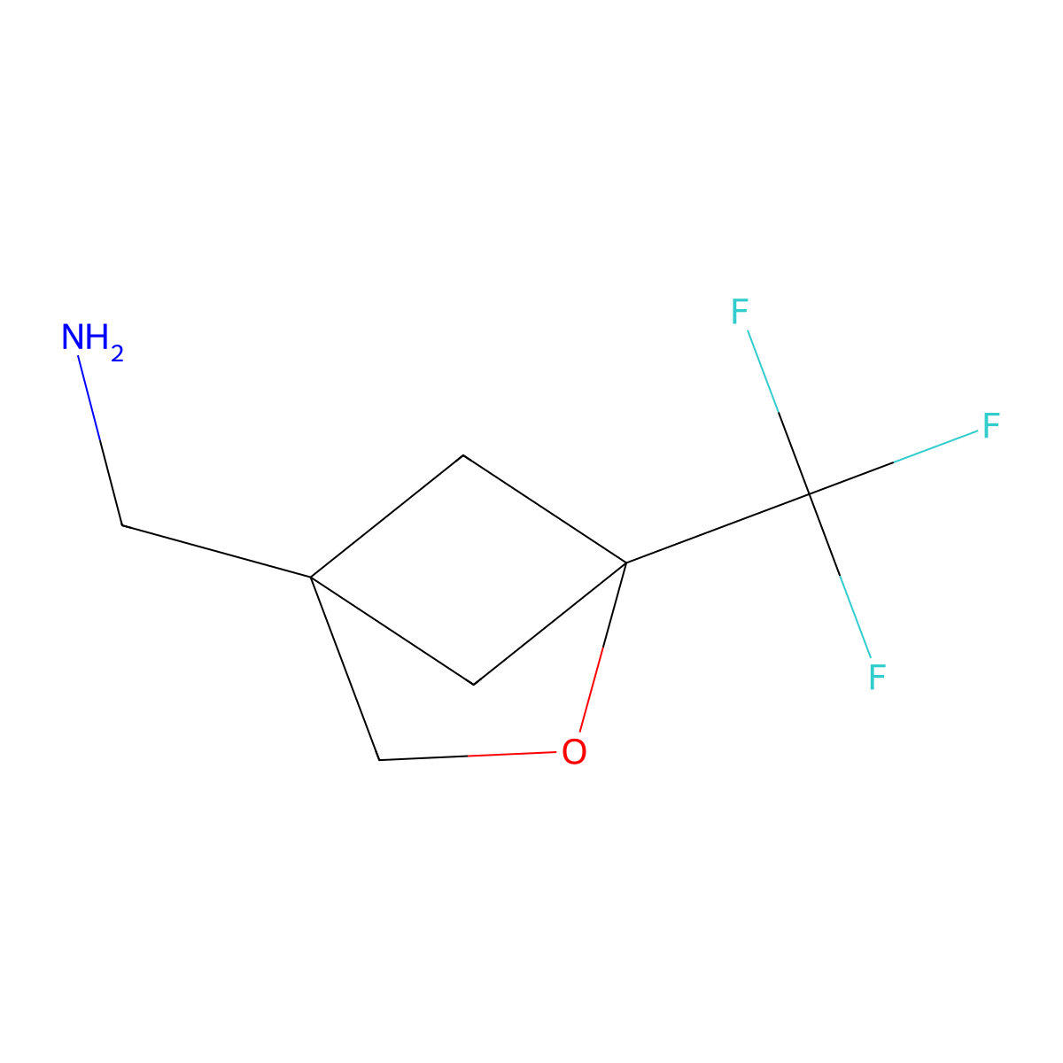 1-[1-(Trifluoromethyl)-2-oxabicyclo[2.1.1]hexan-4-yl]methanamine molecular structure, CAS 2624134-76-3