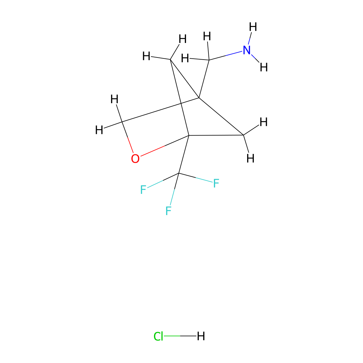 1-[1-(Trifluoromethyl)-2-oxabicyclo[2.1.1]hexan-4-yl]methanamine hydrochloride molecular structure, CAS 2624134-77-4