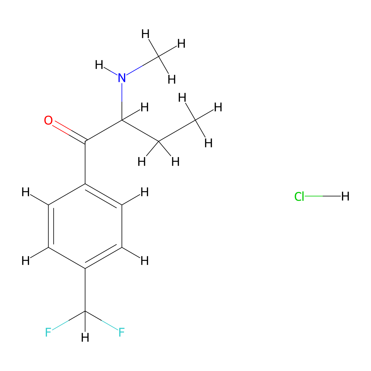 1-[4-(Difluoromethyl)phenyl]-2-(methylamino)butan-1-one hydrochloride molecular structure, CAS 2624134-83-2