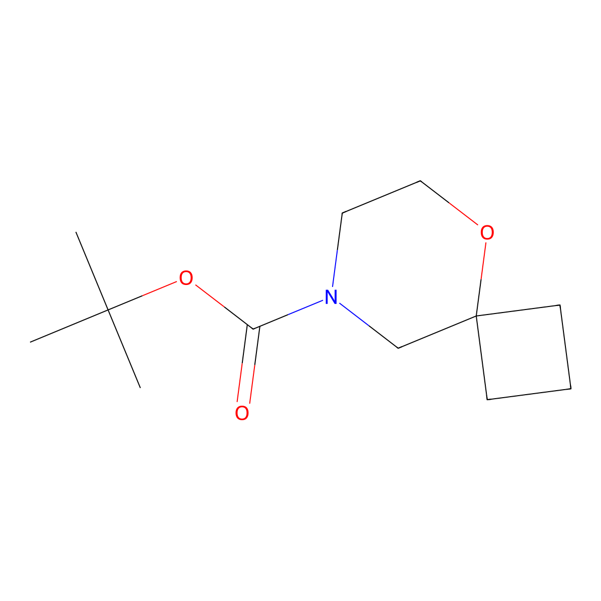 Tert-butyl 5-oxa-8-azaspiro[3.5]nonane-8-carboxylate molecular structure, CAS 2624134-91-2