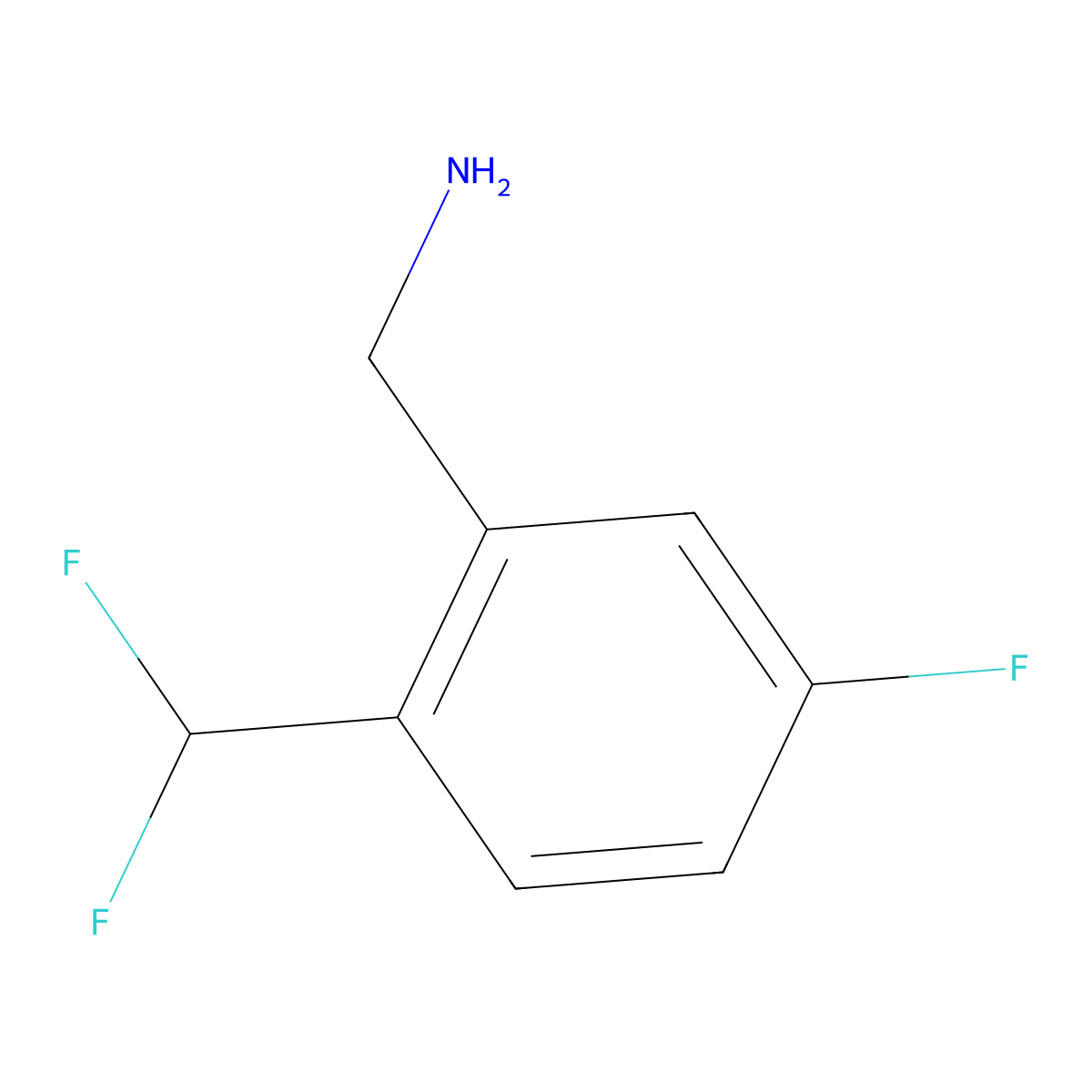 1-[2-(Difluoromethyl)-5-fluorophenyl]methanamine molecular structure, CAS 2624135-12-0