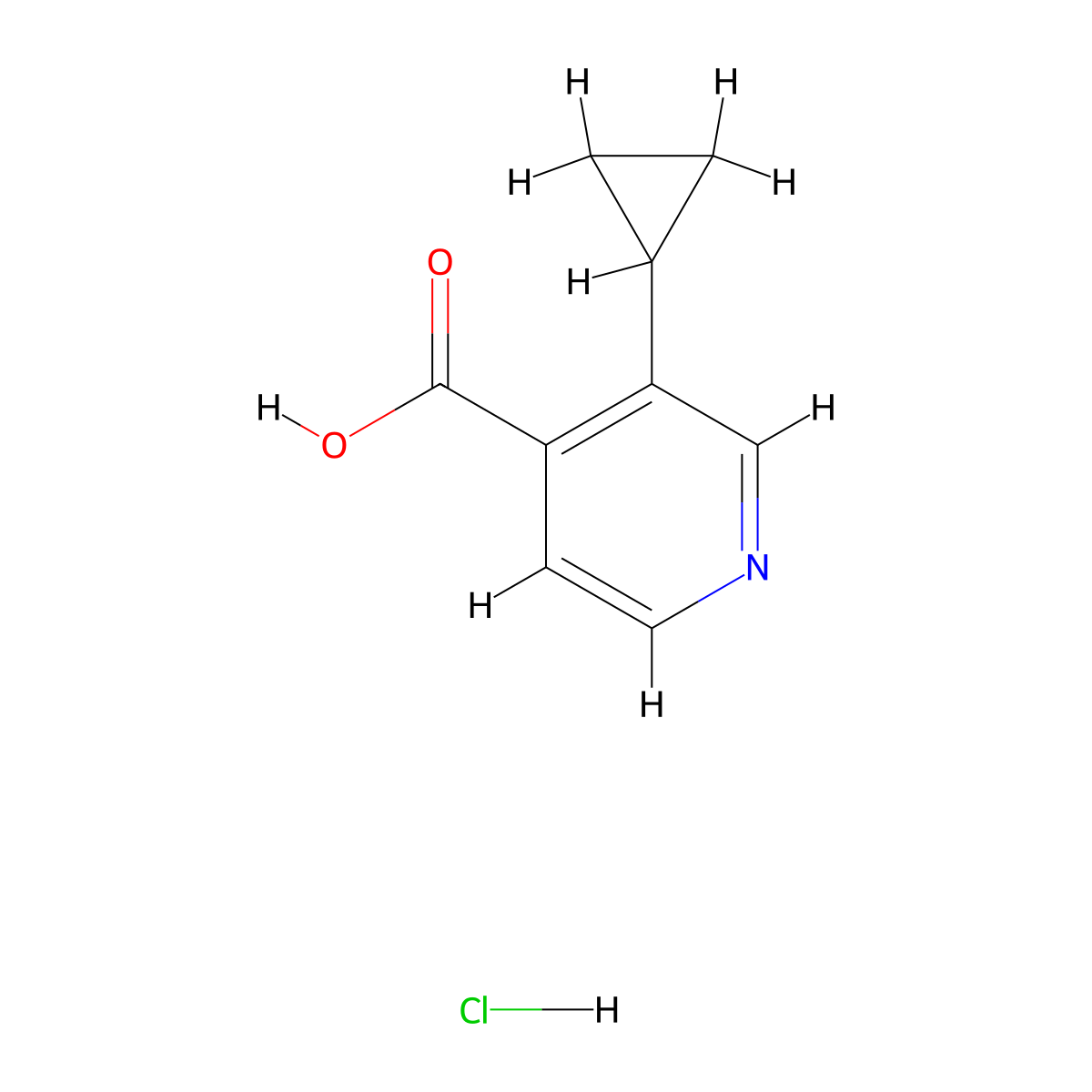3-Cyclopropylpyridine-4-carboxylic acid hydrochloride molecular structure, CAS 2624135-15-3