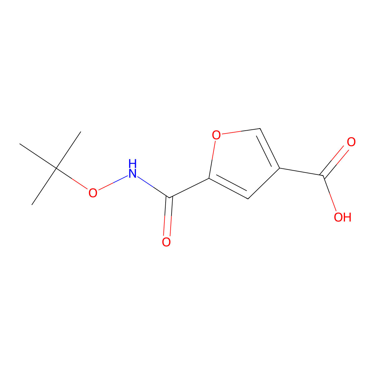 5-[(Tert-butoxy)carbamoyl]furan-3-carboxylic acid molecular structure, CAS 2624135-41-5