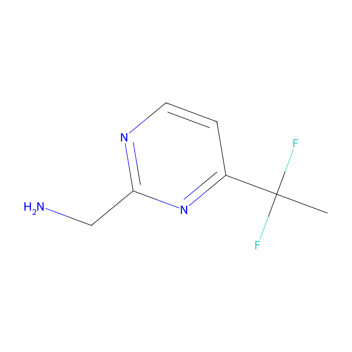 [4-(1,1-Difluoroethyl)pyrimidin-2-yl]methanamine molecular structure, CAS 2624135-54-0