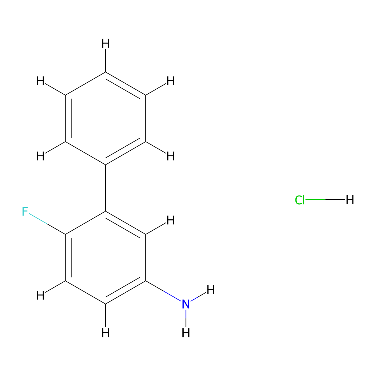 6-Fluoro-[1,1'-biphenyl]-3-amine hydrochloride molecular structure, CAS 2624135-77-7