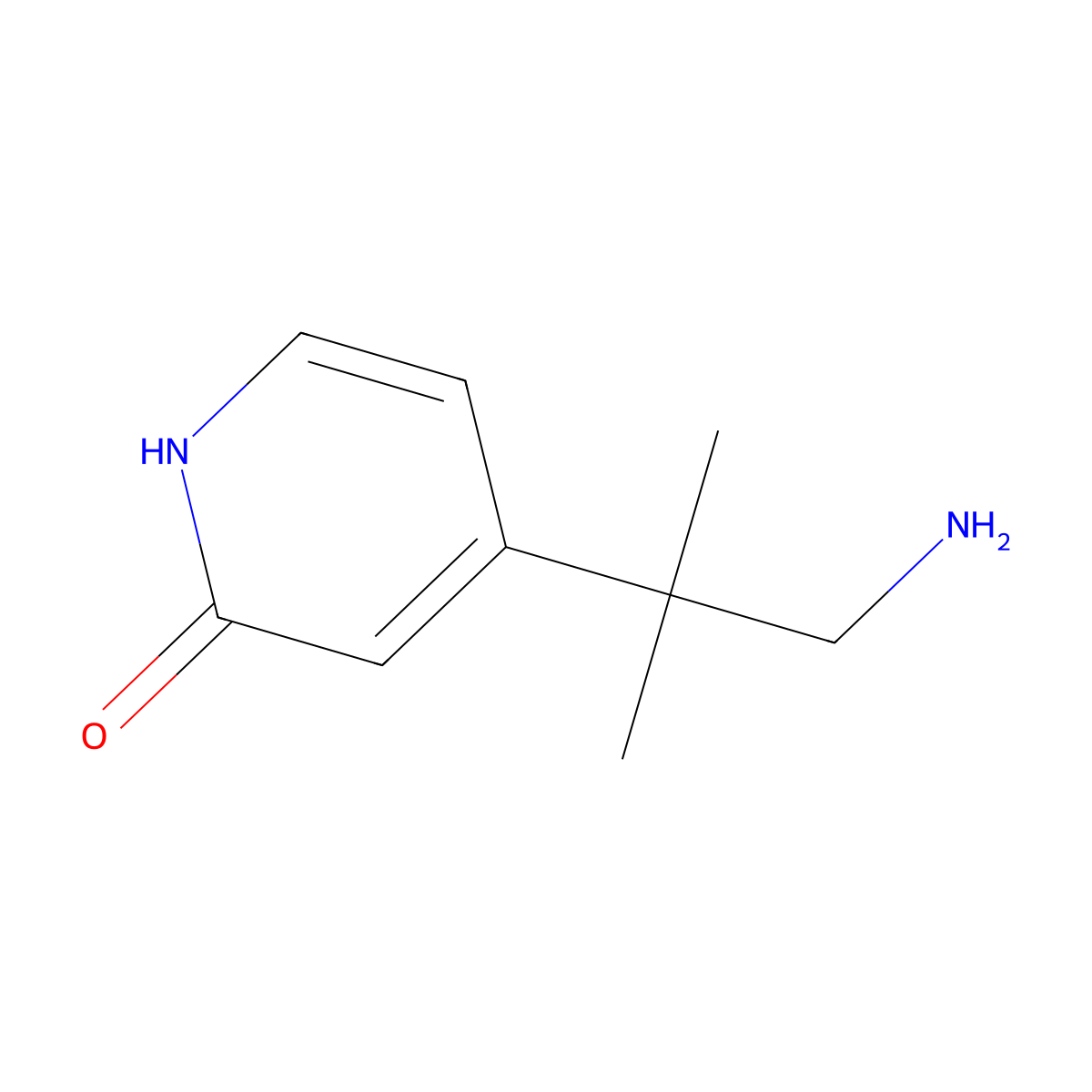 4-(1-Amino-2-methylpropan-2-yl)-1,2-dihydropyridin-2-one molecular structure, CAS 2624135-84-6