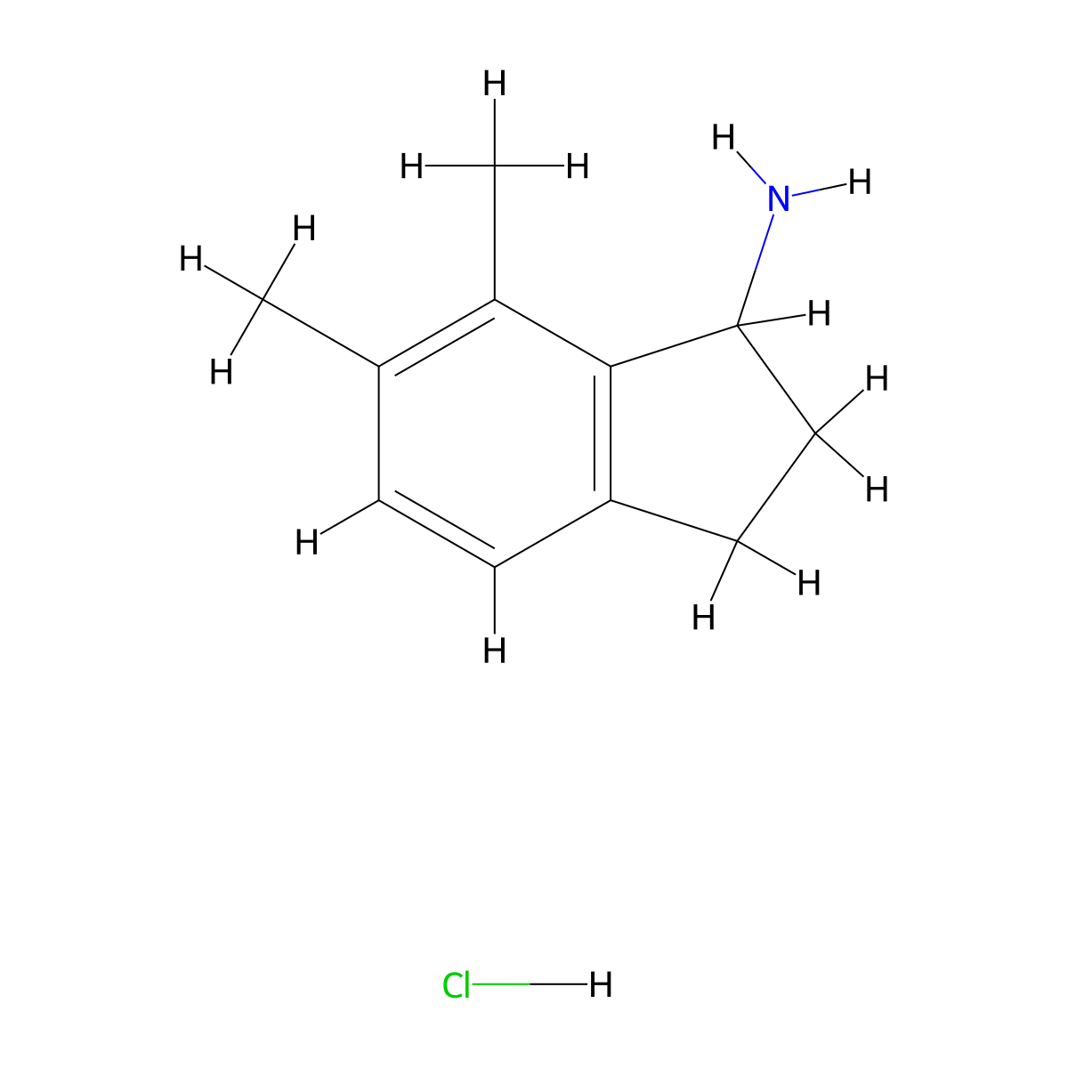 6,7-dimethyl-2,3-dihydro-1H-inden-1-amine hydrochloride molecular structure, CAS 2624135-90-4