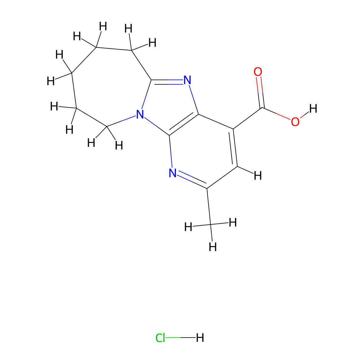 4-Methyl-1,3,8-triazatricyclo[7.5.0.0,2,7]tetradeca-2,4,6,8-tetraene-6-carboxylic acid hydrochloride molecular structure, CAS 2624135-91-5