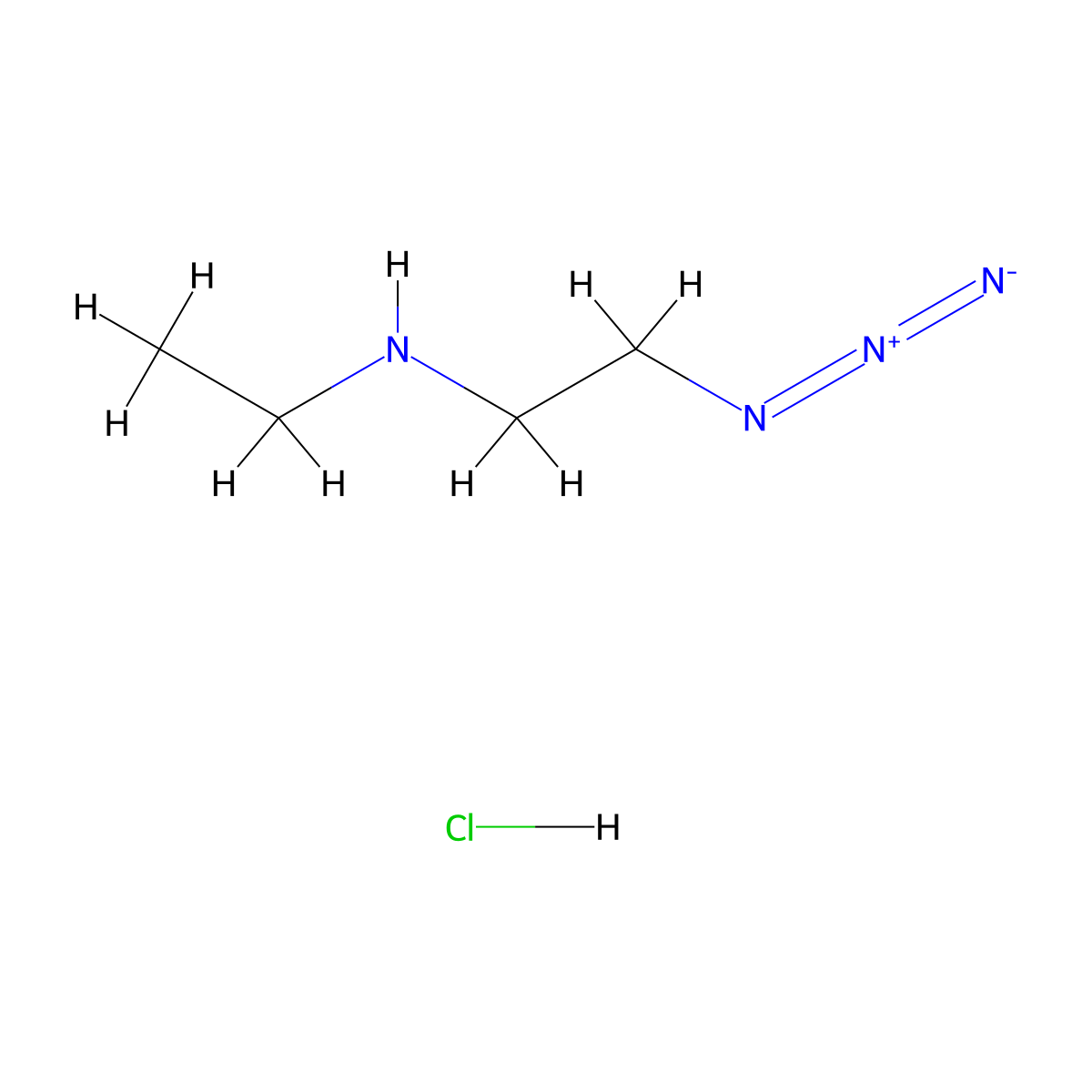 (2-Azidoethyl)(ethyl)amine hydrochloride molecular structure, CAS 2624135-94-8