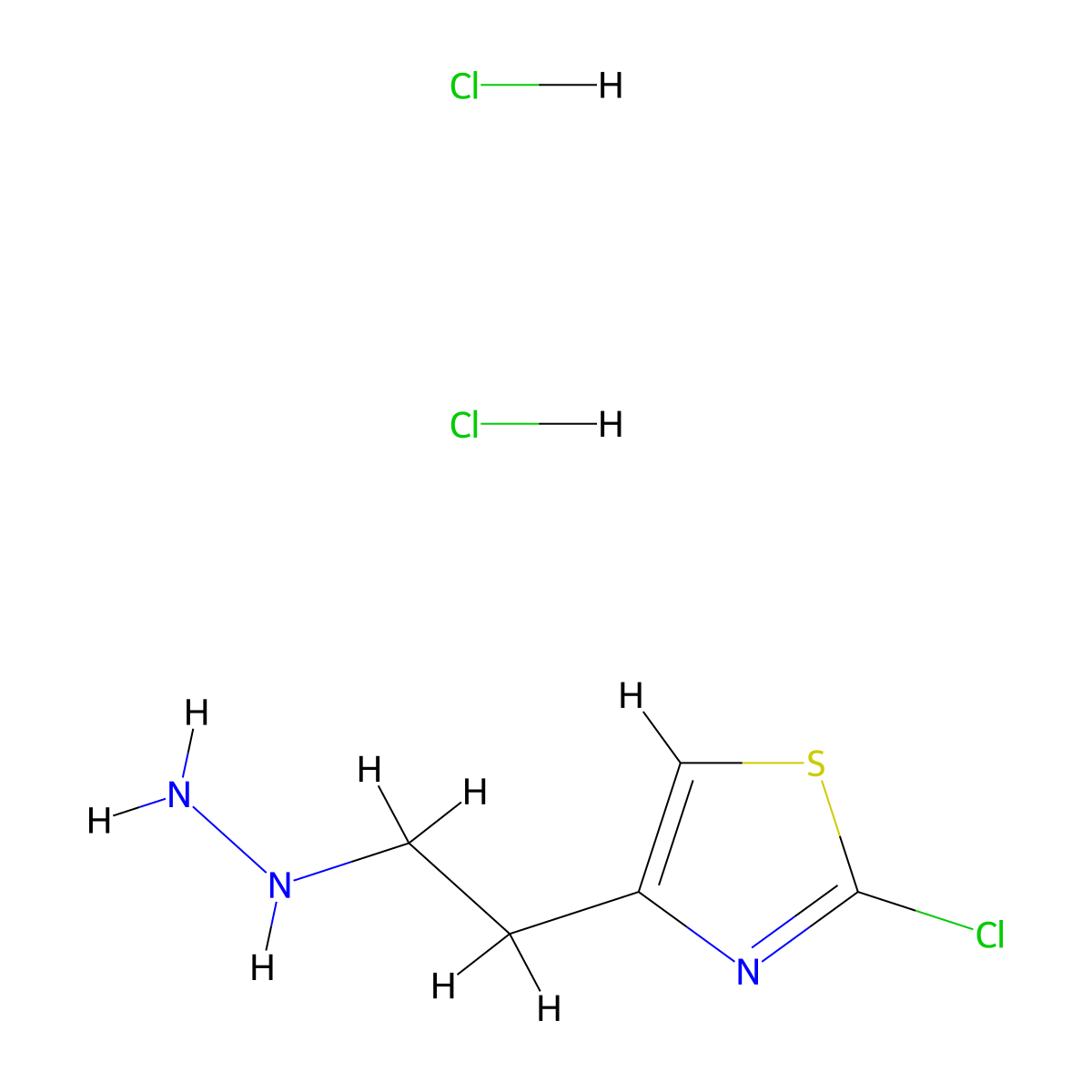 2-Chloro-4-(2-hydrazinylethyl)-1,3-thiazole dihydrochloride molecular structure, CAS 2624136-02-1