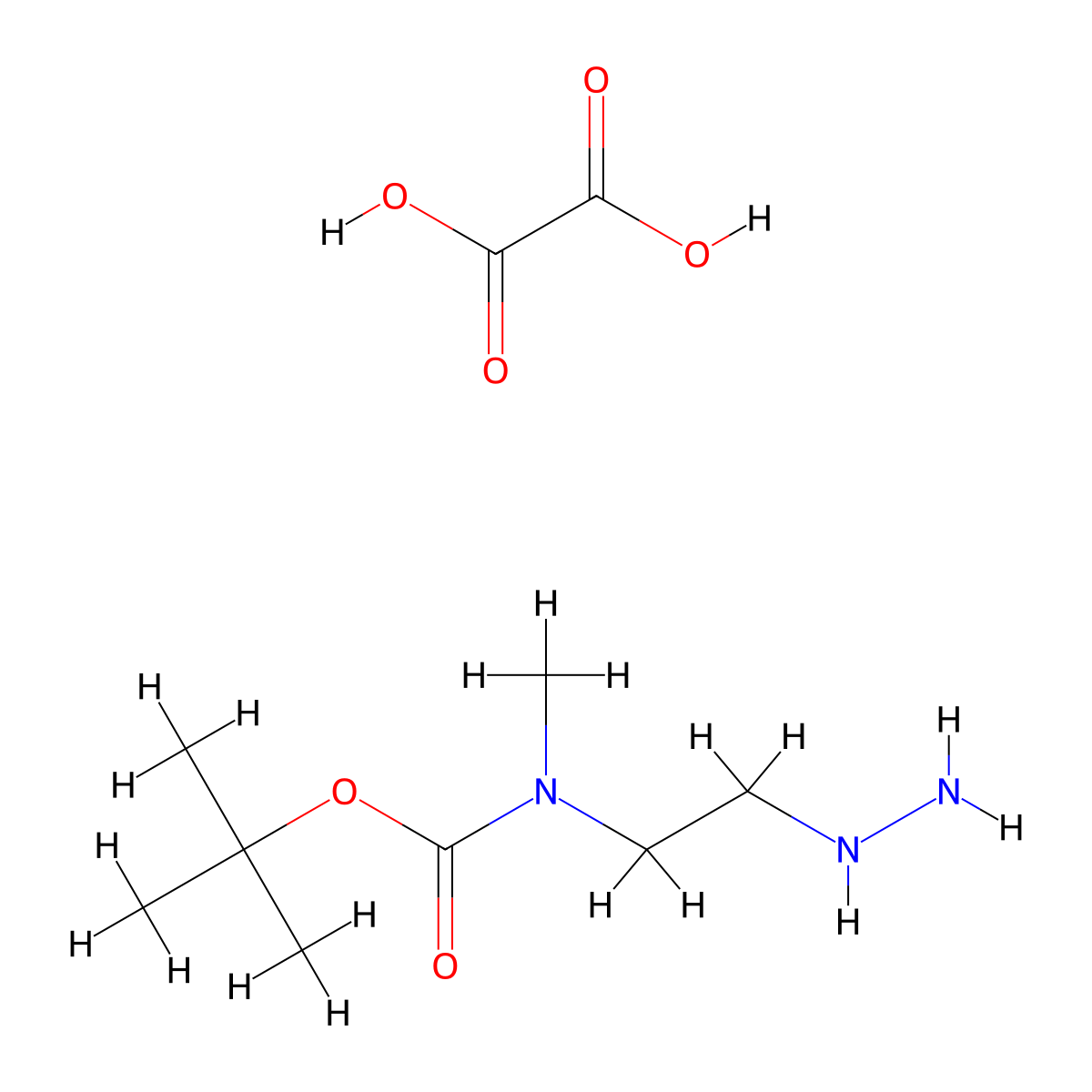 oxalic acid; tert-butyl N-(2-hydrazinylethyl)-N-methylcarbamate molecular structure, CAS 2624136-21-4