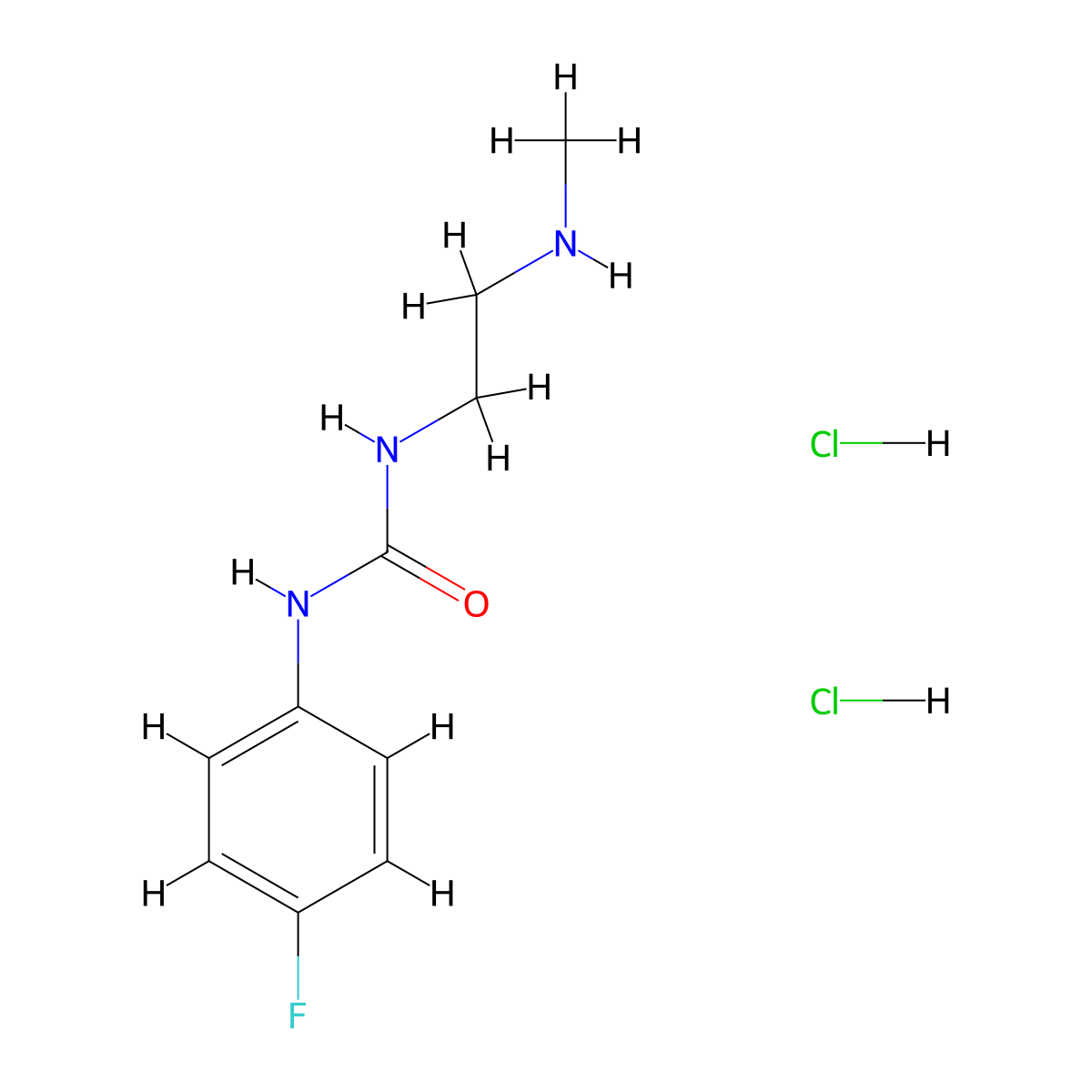 1-(4-Fluorophenyl)-3-(2-(methylamino)ethyl)urea dihydrochloride molecular structure, CAS 2624136-22-5
