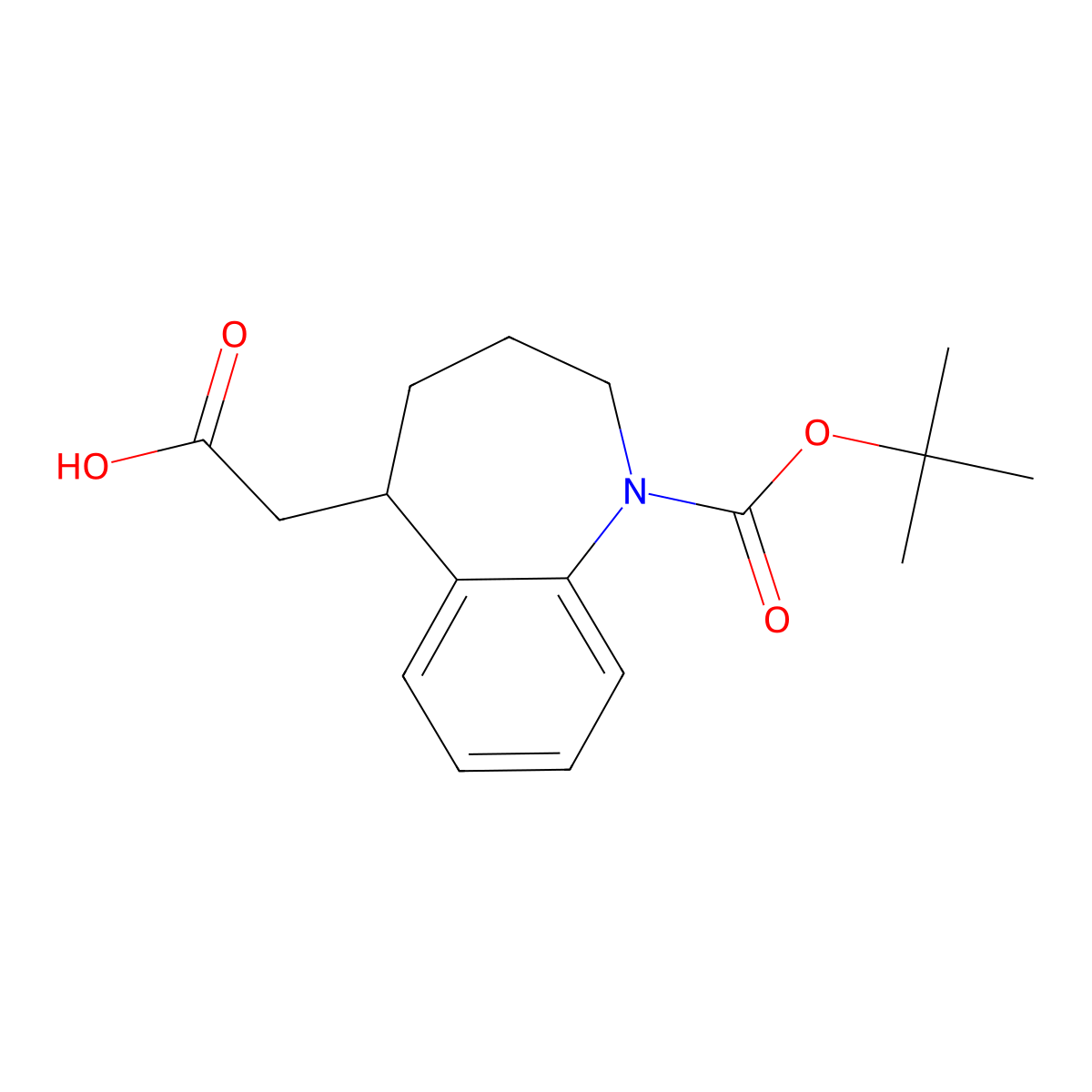 2-{1-[(tert-butoxy)carbonyl]-2,3,4,5-tetrahydro-1H-1-benzazepin-5-yl}acetic acid molecular structure, CAS 2624136-25-8