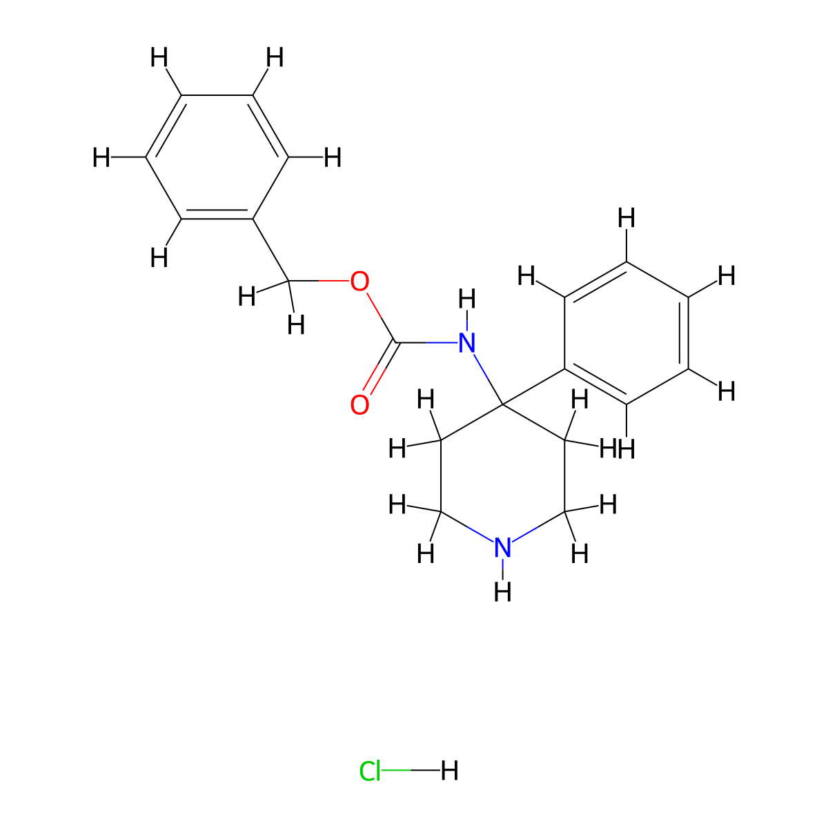 benzyl N-(4-phenylpiperidin-4-yl)carbamate hydrochloride molecular structure, CAS 2624136-39-4