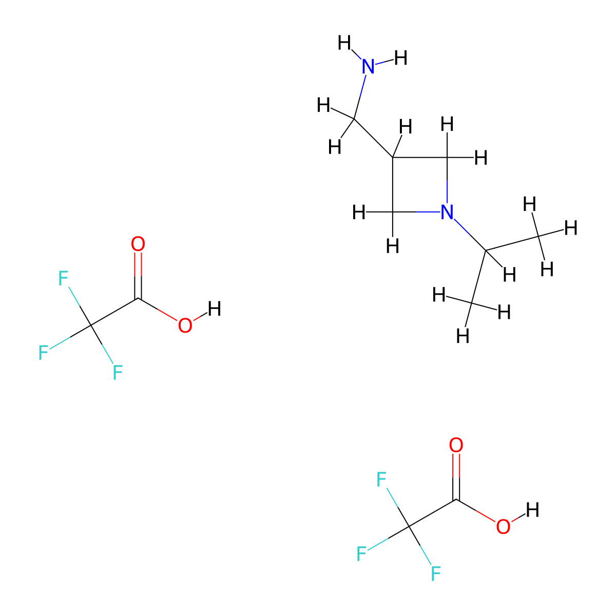 1-[1-(Propan-2-yl)azetidin-3-yl]methanamine; bis(trifluoroacetic acid) molecular structure, CAS 2624136-41-8
