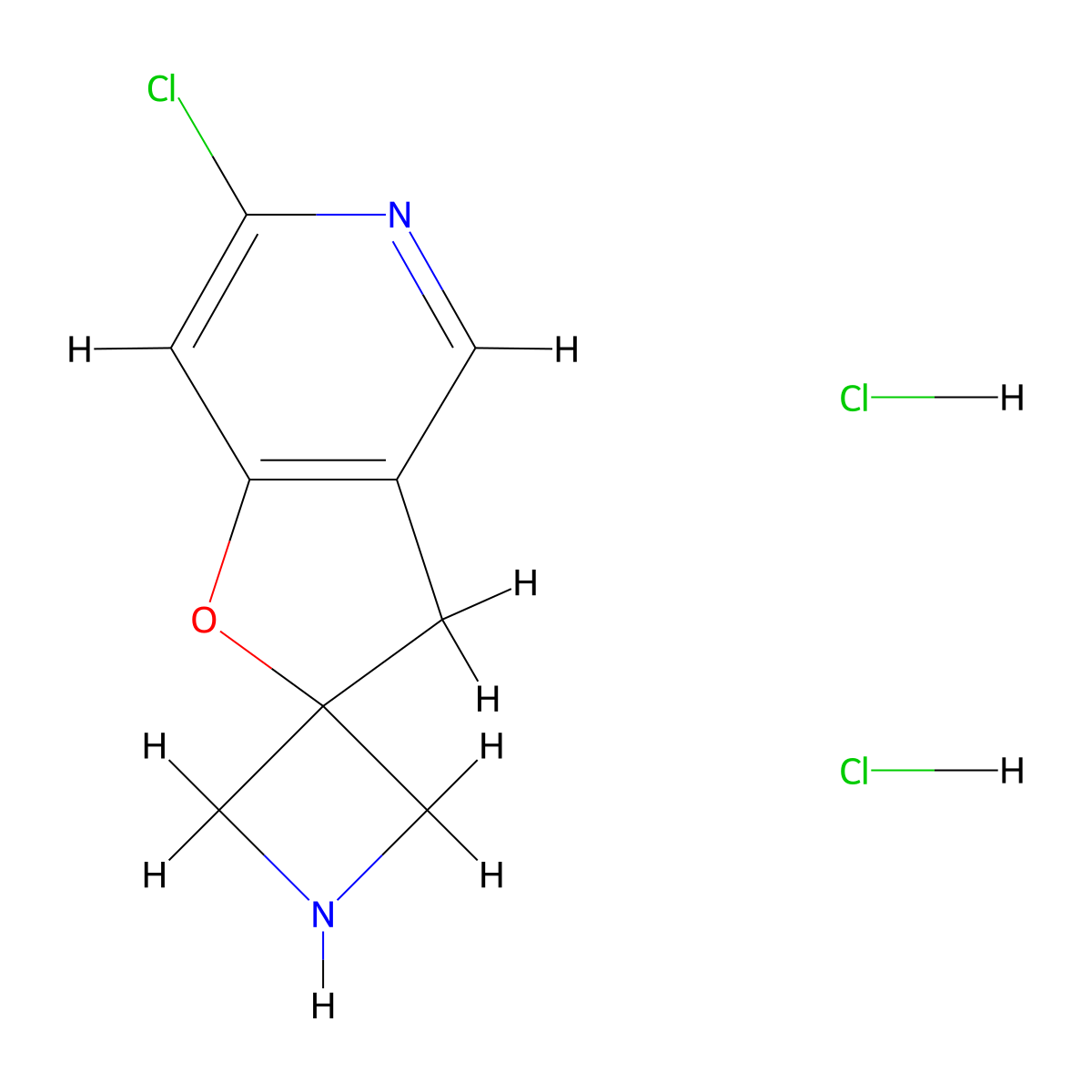 6'-Chloro-3'h-spiro[azetidine-3,2'-furo[3,2-c]pyridine] dihydrochloride molecular structure, CAS 2624136-44-1