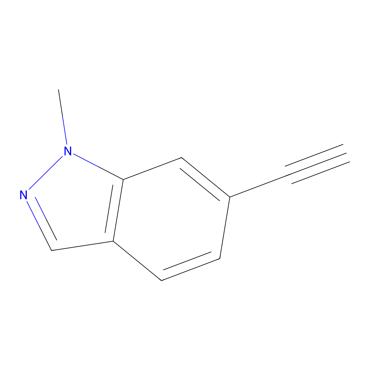 6-ethynyl-1-methyl-1H-indazole molecular structure, CAS 2624137-24-0