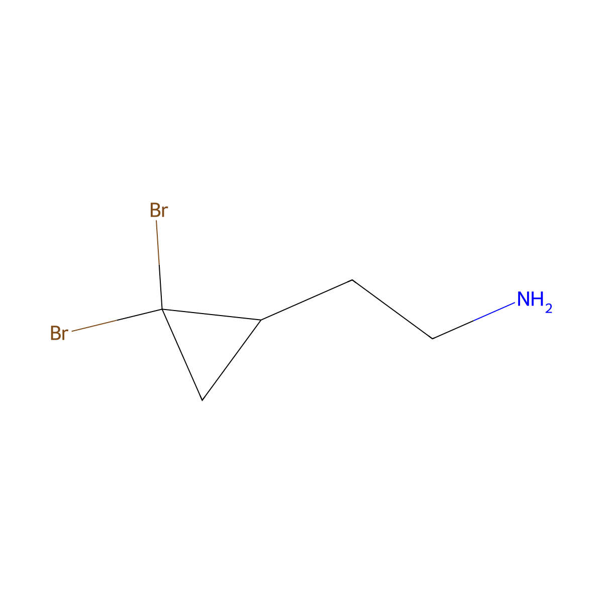2-(2,2-Dibromocyclopropyl)ethan-1-amine molecular structure, CAS 2624137-31-9