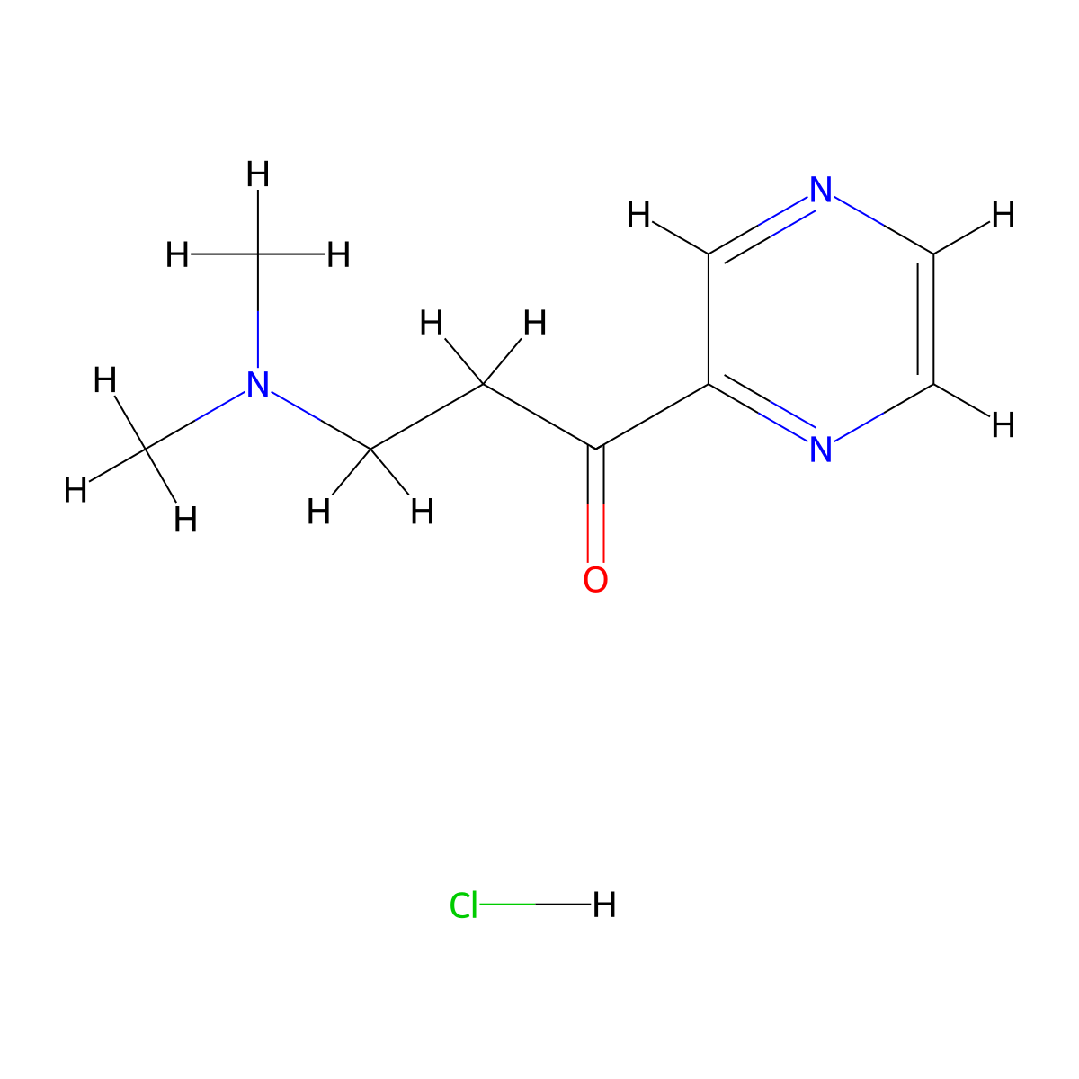 3-(Dimethylamino)-1-(pyrazin-2-yl)propan-1-one hydrochloride molecular structure, CAS 2624137-51-3