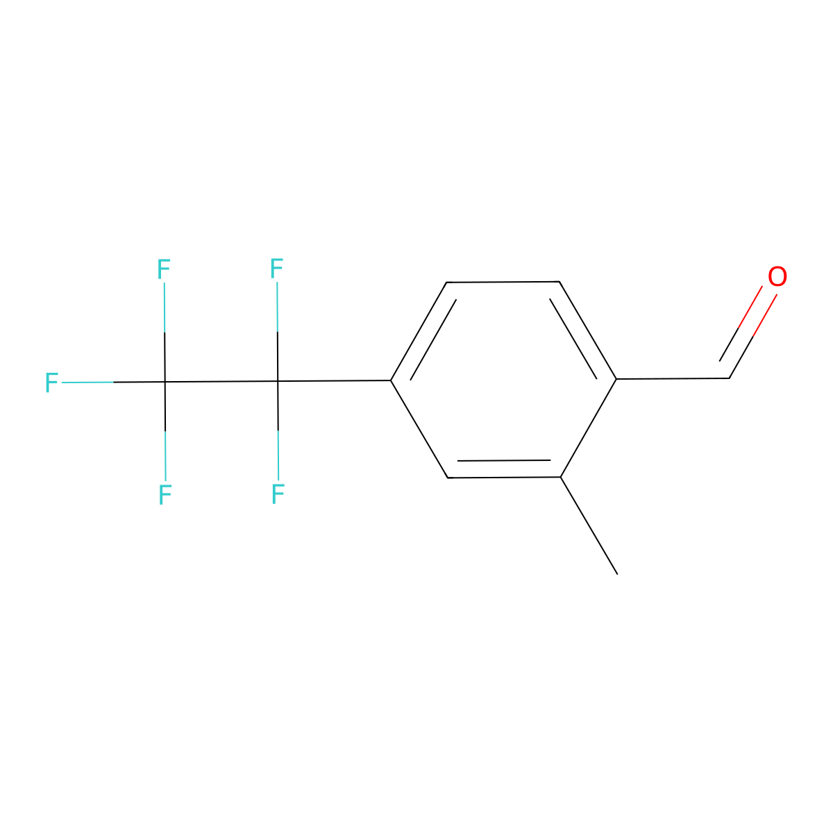 2-Methyl-4-(1,1,2,2,2-pentafluoroethyl)benzaldehyde molecular structure, CAS 2624137-56-8