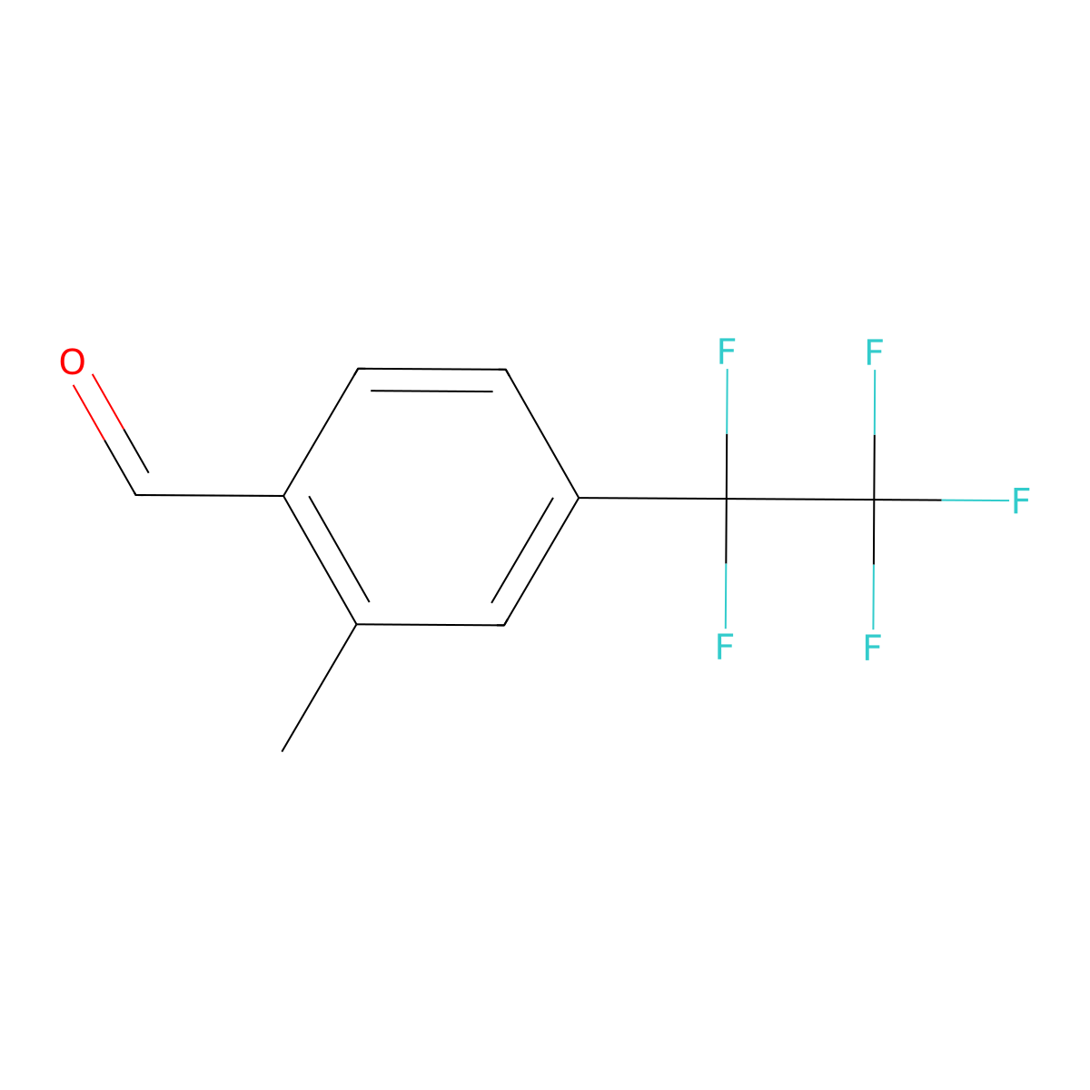 2-Methyl-4-(1,1,2,2,2-pentafluoroethyl)benzaldehyde molecular structure, CAS 2624137-56-8