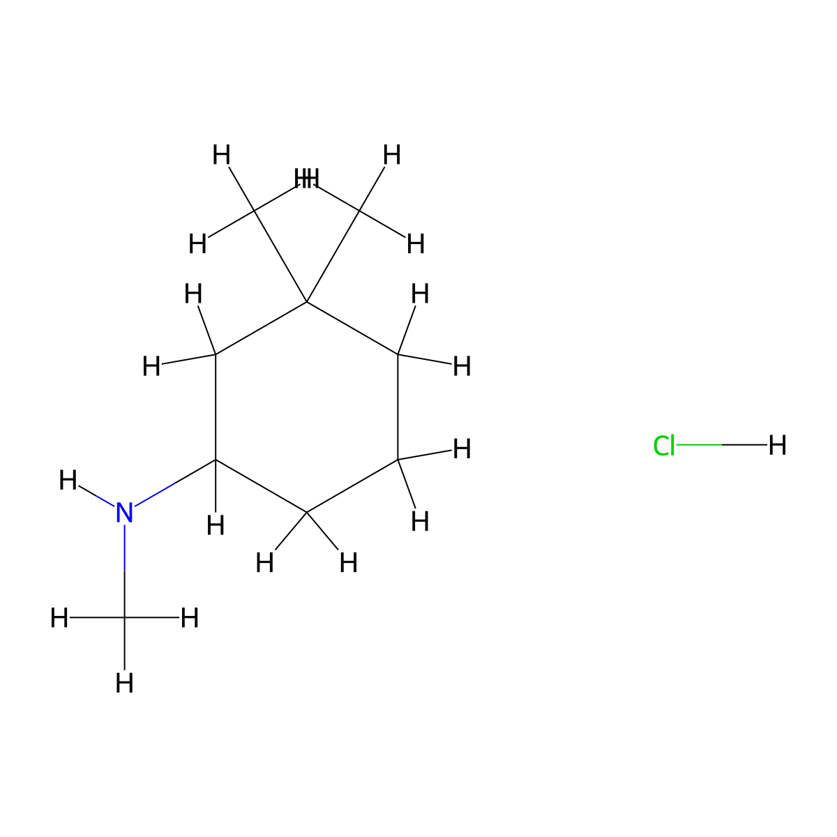 N,3,3-trimethylcyclohexan-1-amine hydrochloride molecular structure, CAS 2624137-60-4