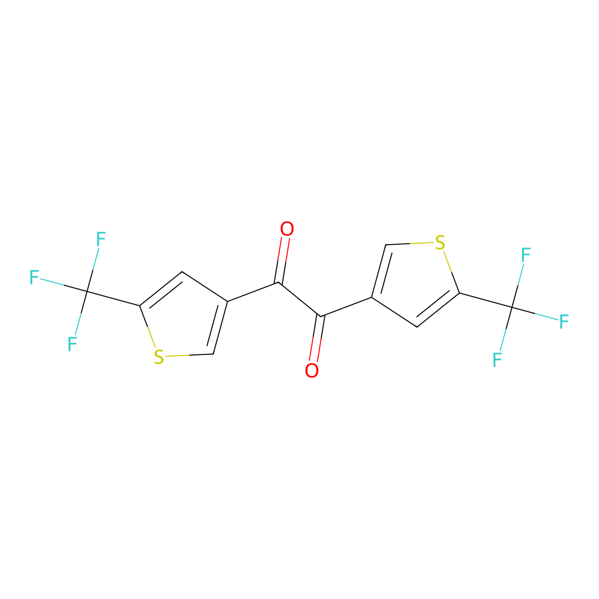 Bis[5-(trifluoromethyl)thiophen-3-yl]ethane-1,2-dione molecular structure, CAS 2624137-63-7