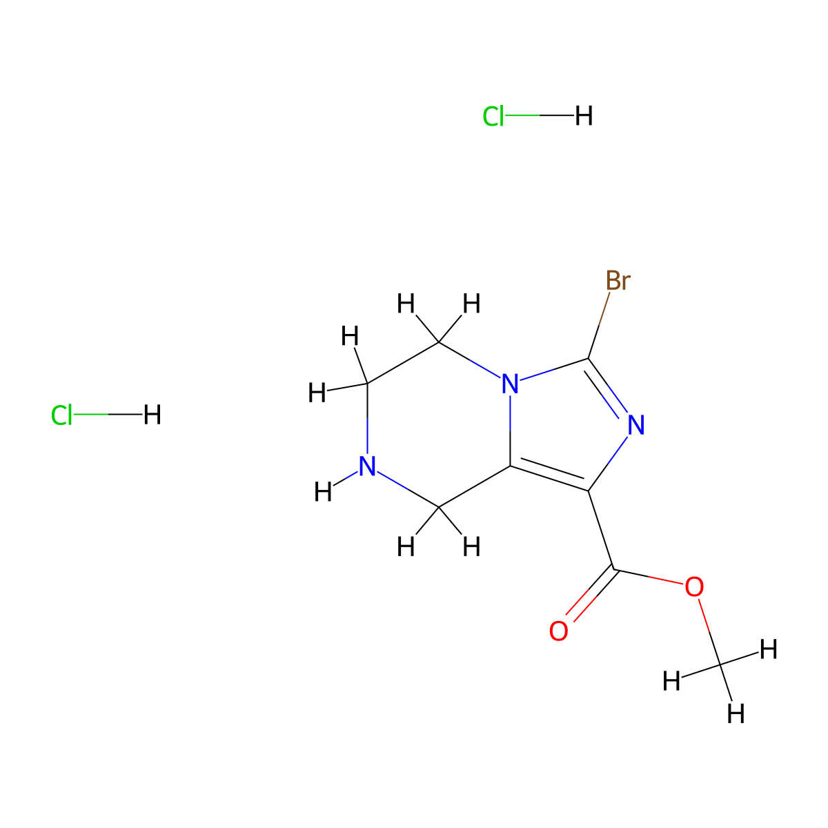 methyl 3-bromo-5H,6H,7H,8H-imidazo[1,5-a]pyrazine-1-carboxylate dihydrochloride molecular structure, CAS 2624137-64-8