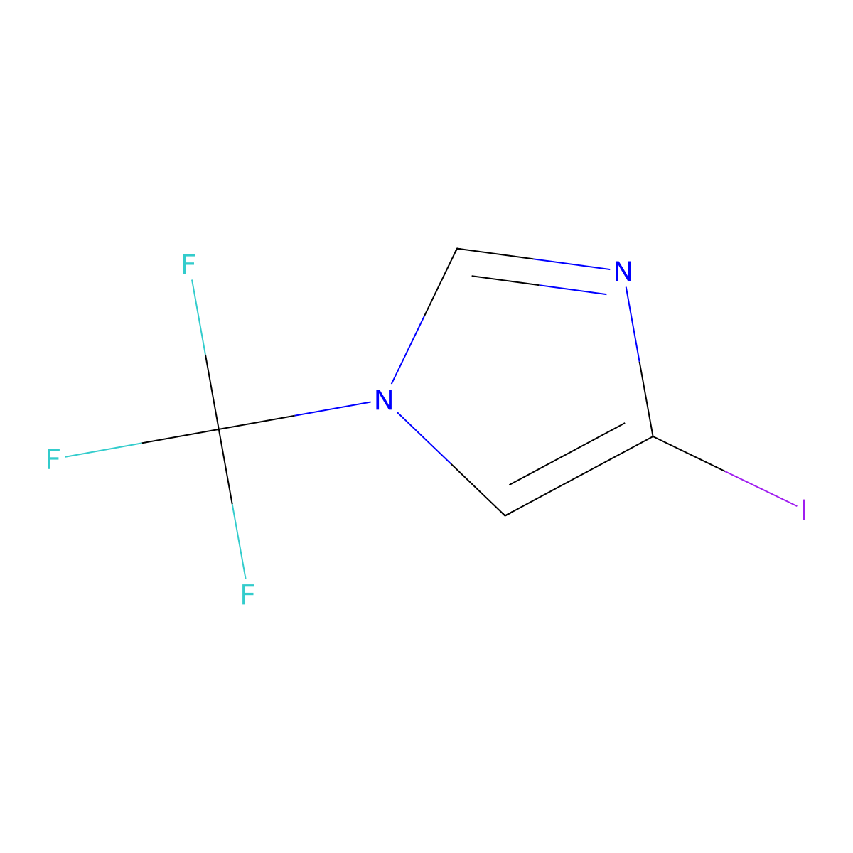 4-iodo-1-(trifluoromethyl)-1H-imidazole molecular structure, CAS 2624137-68-2