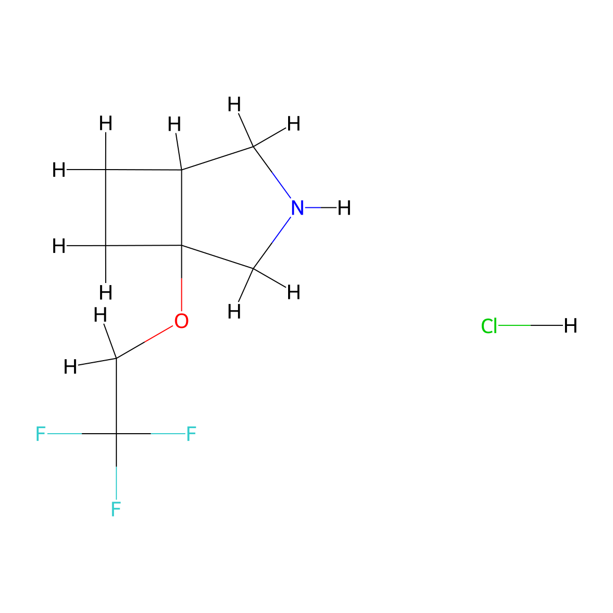 1-(2,2,2-Trifluoroethoxy)-3-azabicyclo[3.2.0]heptane hydrochloride molecular structure, CAS 2624137-82-0