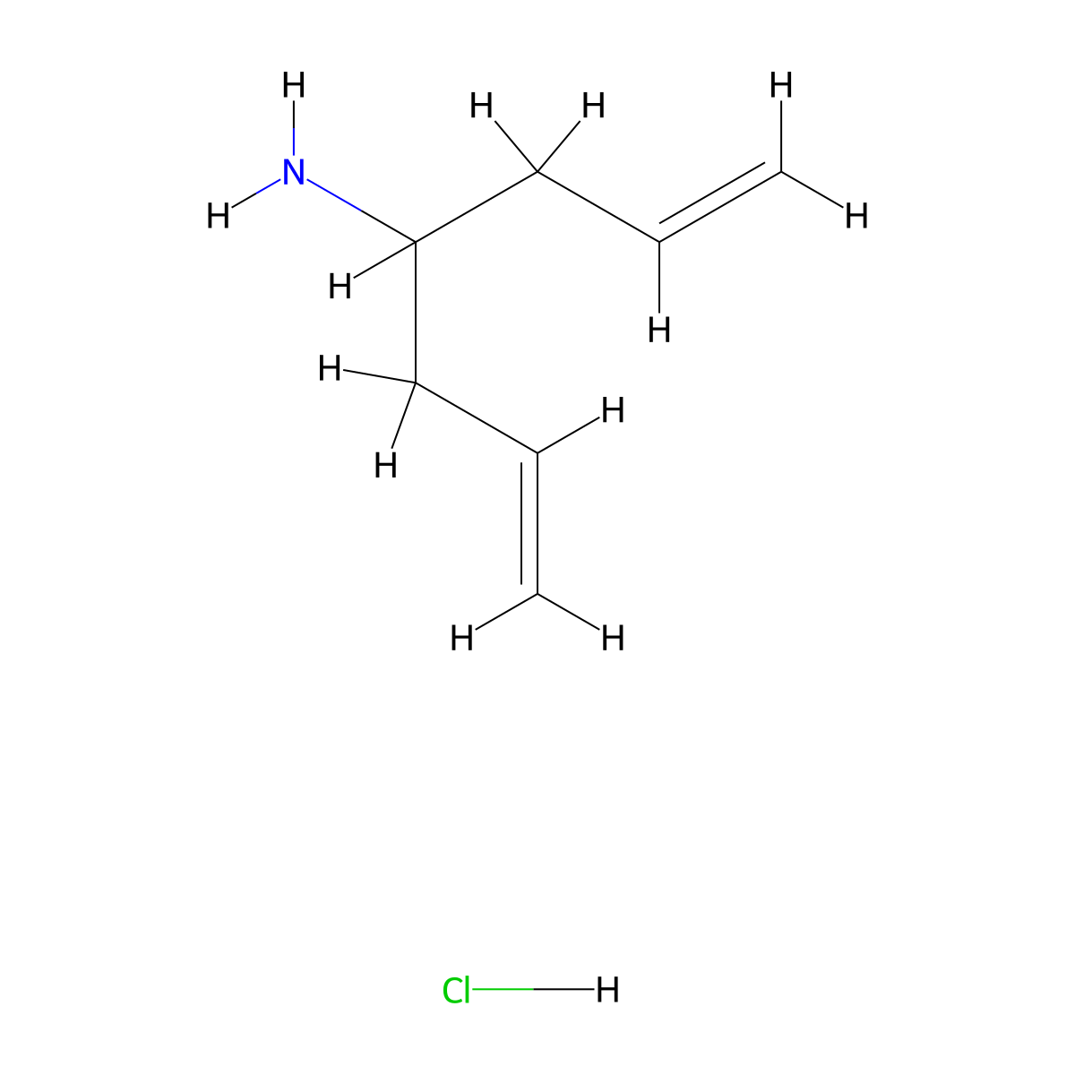 Hepta-1,6-dien-4-amine hydrochloride molecular structure, CAS 2624137-86-4