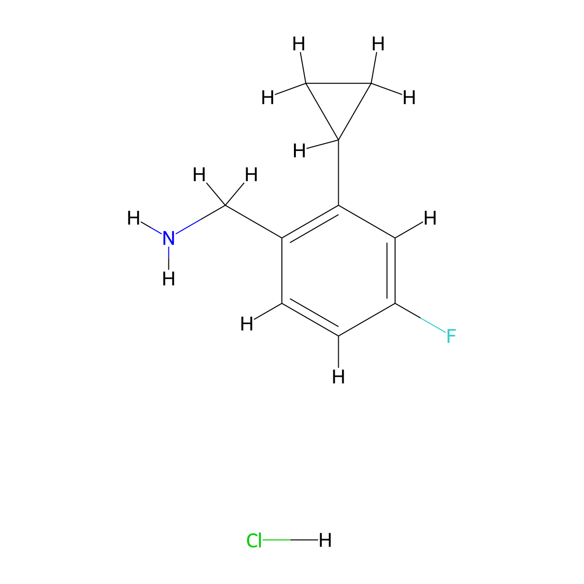1-(2-Cyclopropyl-4-fluorophenyl)methanamine hydrochloride molecular structure, CAS 2624137-89-7