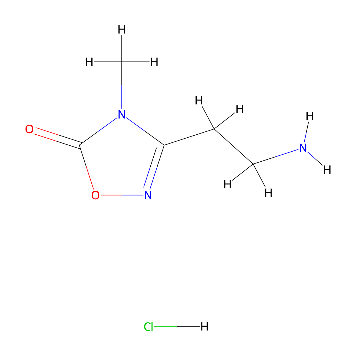 3-(2-Aminoethyl)-4-methyl-4,5-dihydro-1,2,4-oxadiazol-5-one hydrochloride molecular structure, CAS 2624137-94-4