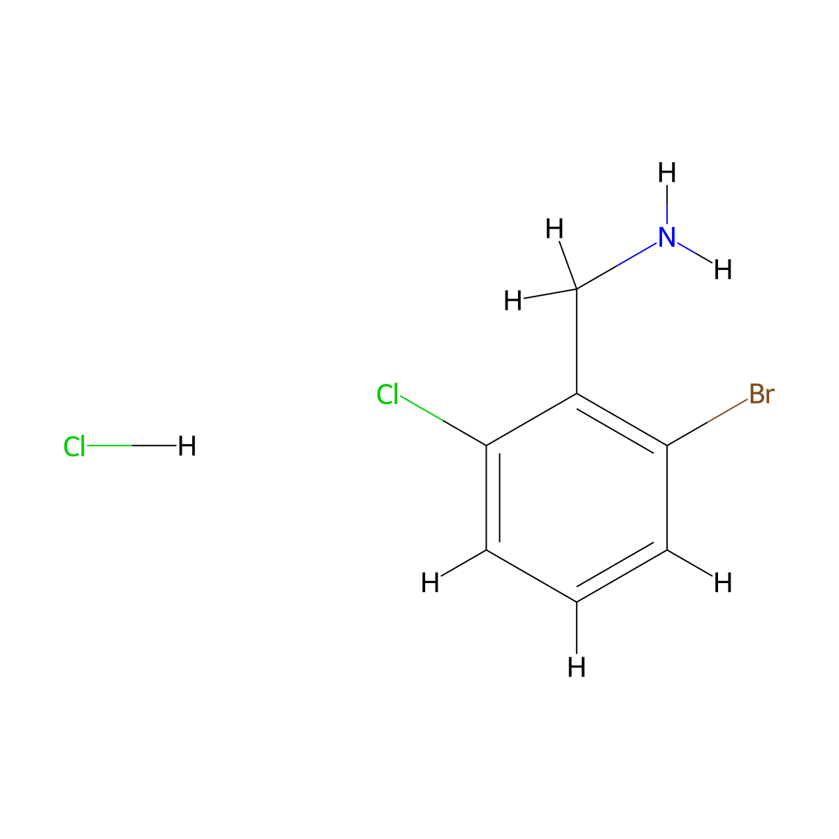 1-(2-Bromo-6-chlorophenyl)methanamine hydrochloride molecular structure, CAS 2624138-03-8