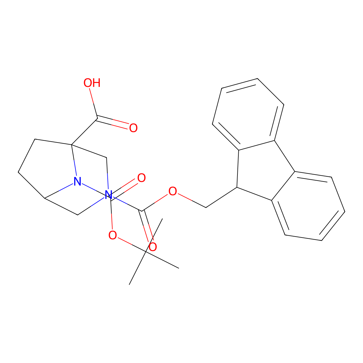 8-[(tert-butoxy)carbonyl]-3-{[(9H-fluoren-9-yl)methoxy]carbonyl}-3,8-diazabicyclo[3.2.1]octane-1-carboxylic acid molecular structure, CAS 2624138-05-0