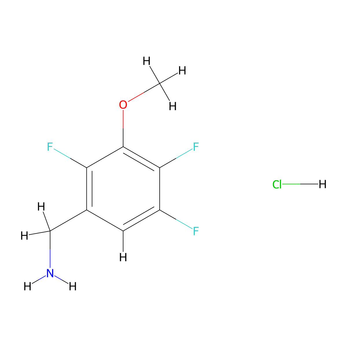 1-(2,4,5-Trifluoro-3-methoxyphenyl)methanamine hydrochloride molecular structure, CAS 2624138-30-1