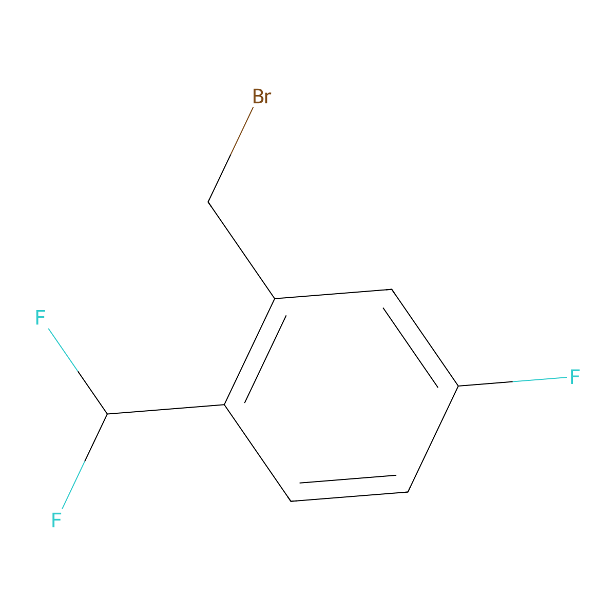 2-(Bromomethyl)-1-(difluoromethyl)-4-fluorobenzene molecular structure, CAS 2624138-39-0