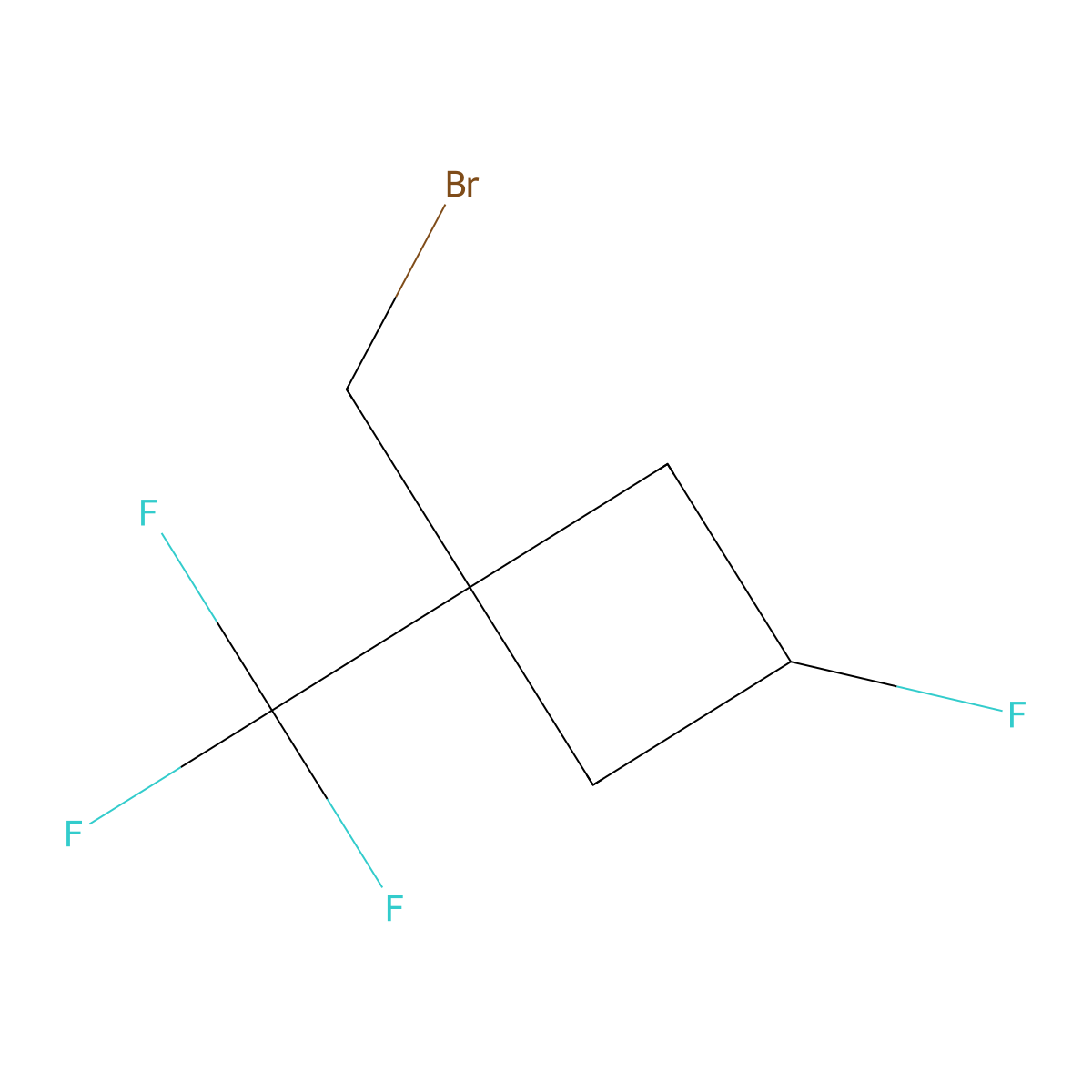 1-(Bromomethyl)-3-fluoro-1-(trifluoromethyl)cyclobutane molecular structure, CAS 2624138-68-5