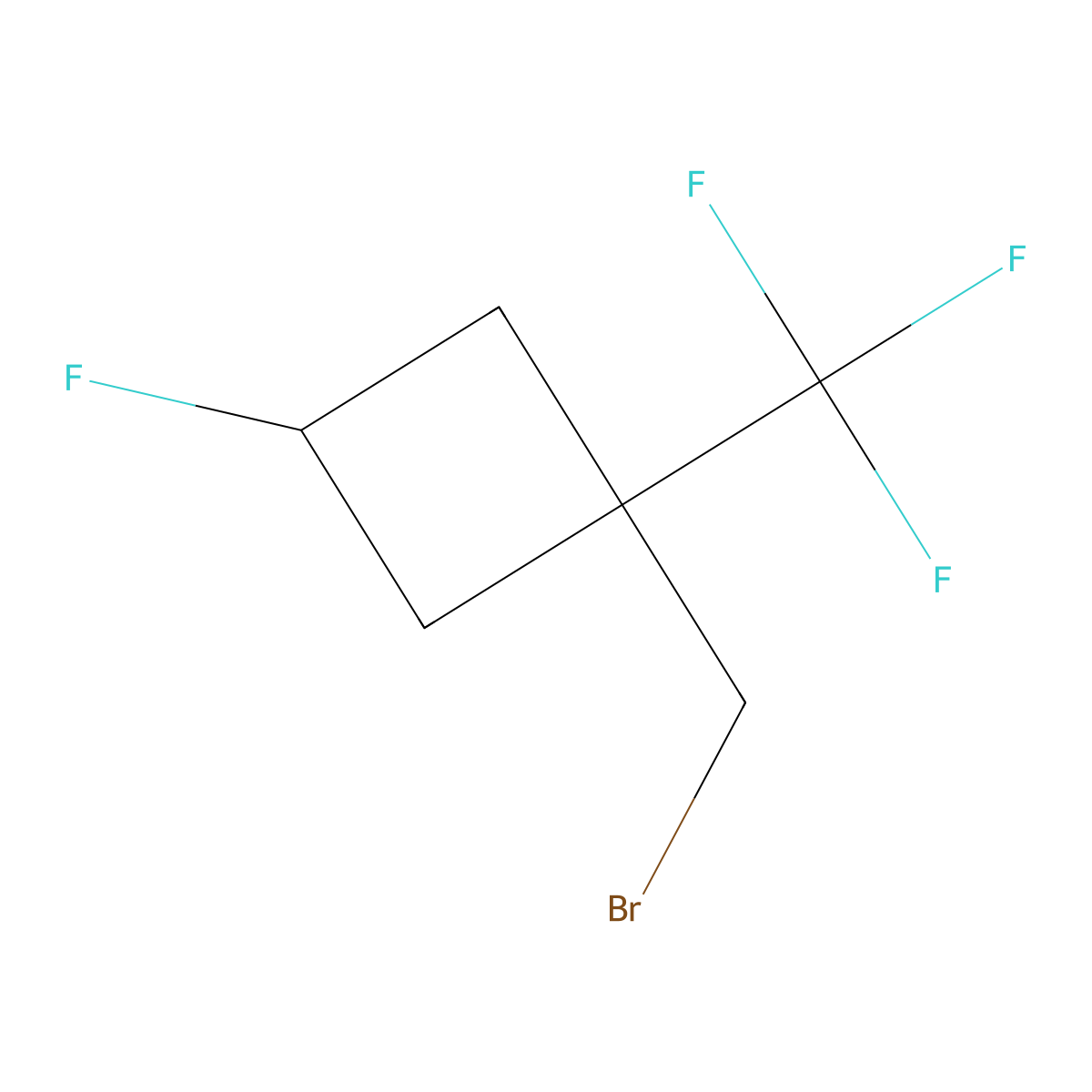 1-(Bromomethyl)-3-fluoro-1-(trifluoromethyl)cyclobutane molecular structure, CAS 2624138-68-5