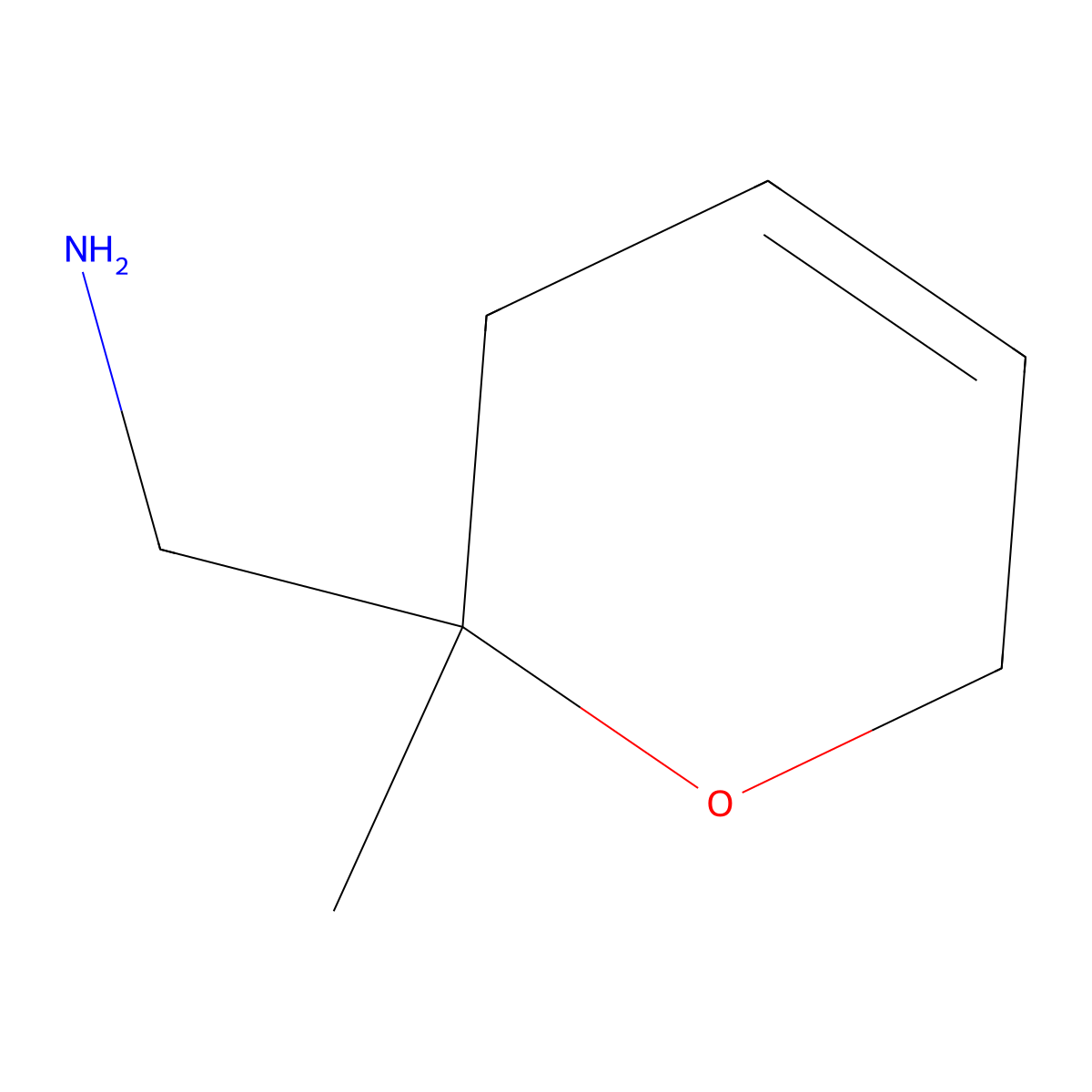 1-(2-methyl-3,6-dihydro-2H-pyran-2-yl)methanamine molecular structure, CAS 2624138-83-4