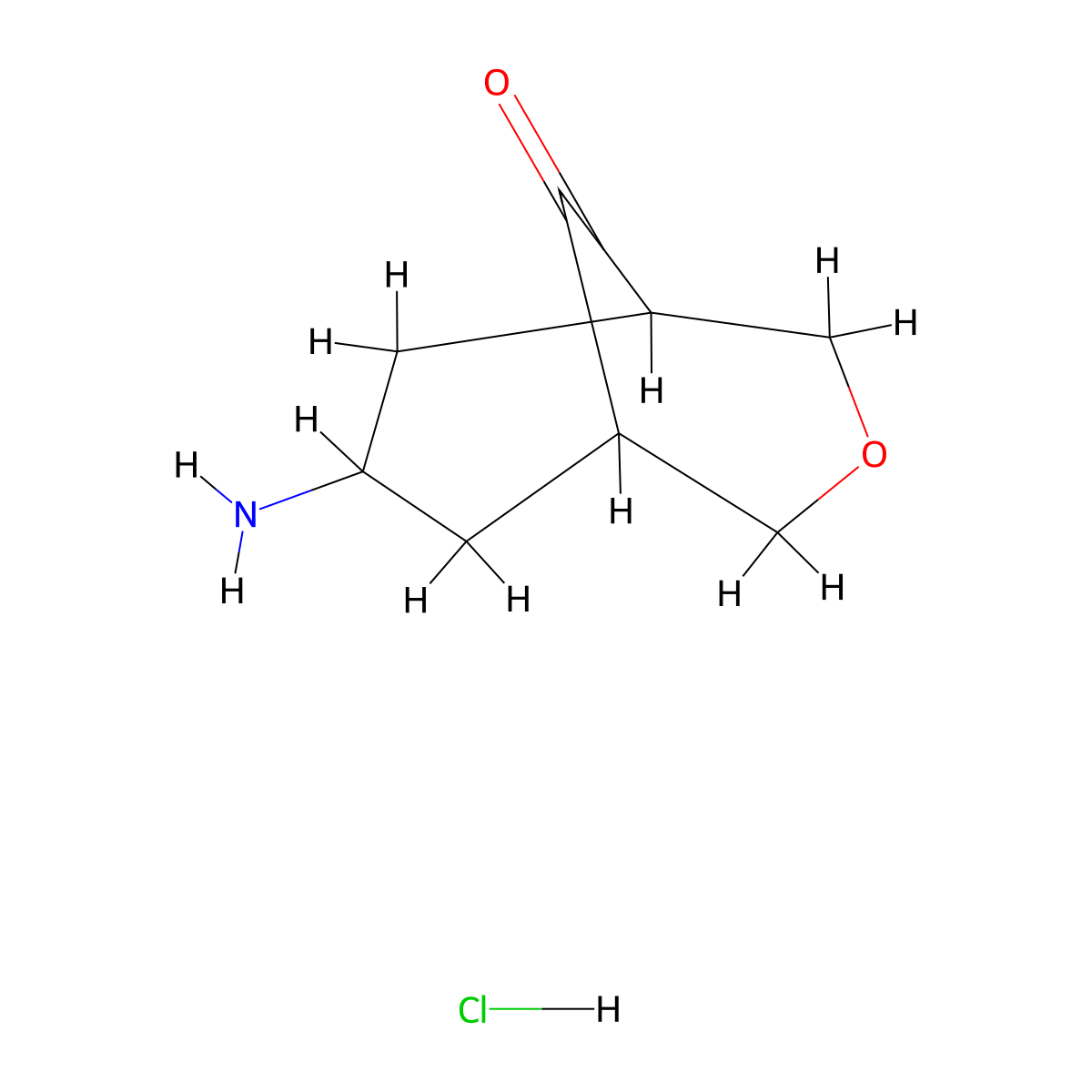 7-Amino-3-oxabicyclo[3.3.1]nonan-9-one hydrochloride molecular structure, CAS 2624138-98-1
