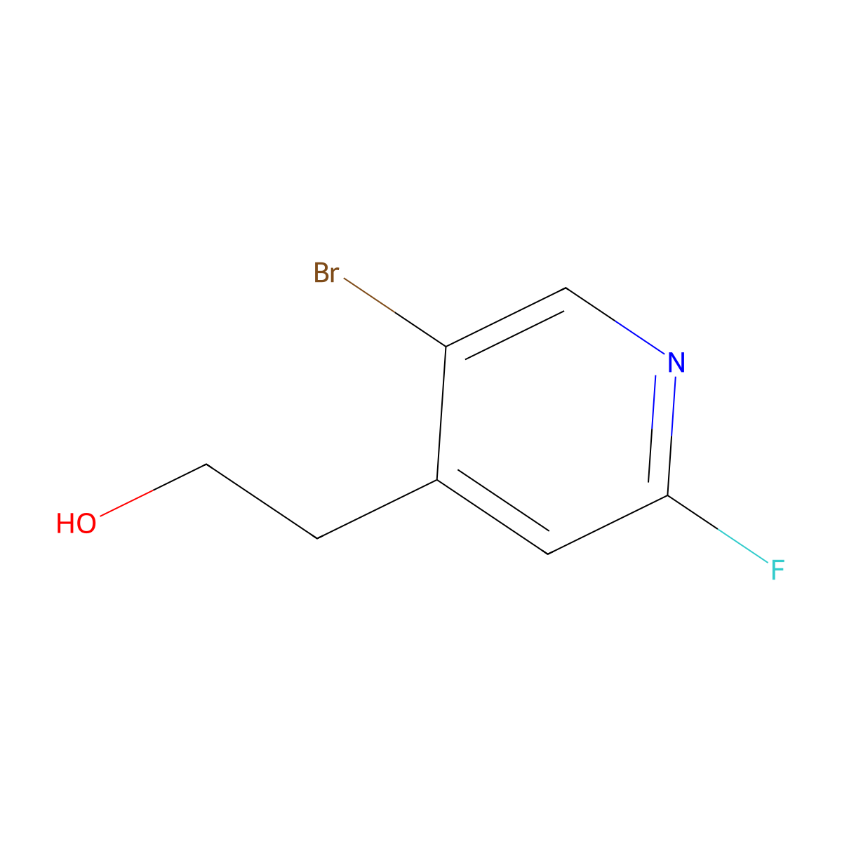 2-(5-Bromo-2-fluoropyridin-4-yl)ethan-1-ol molecular structure, CAS 2624139-04-2