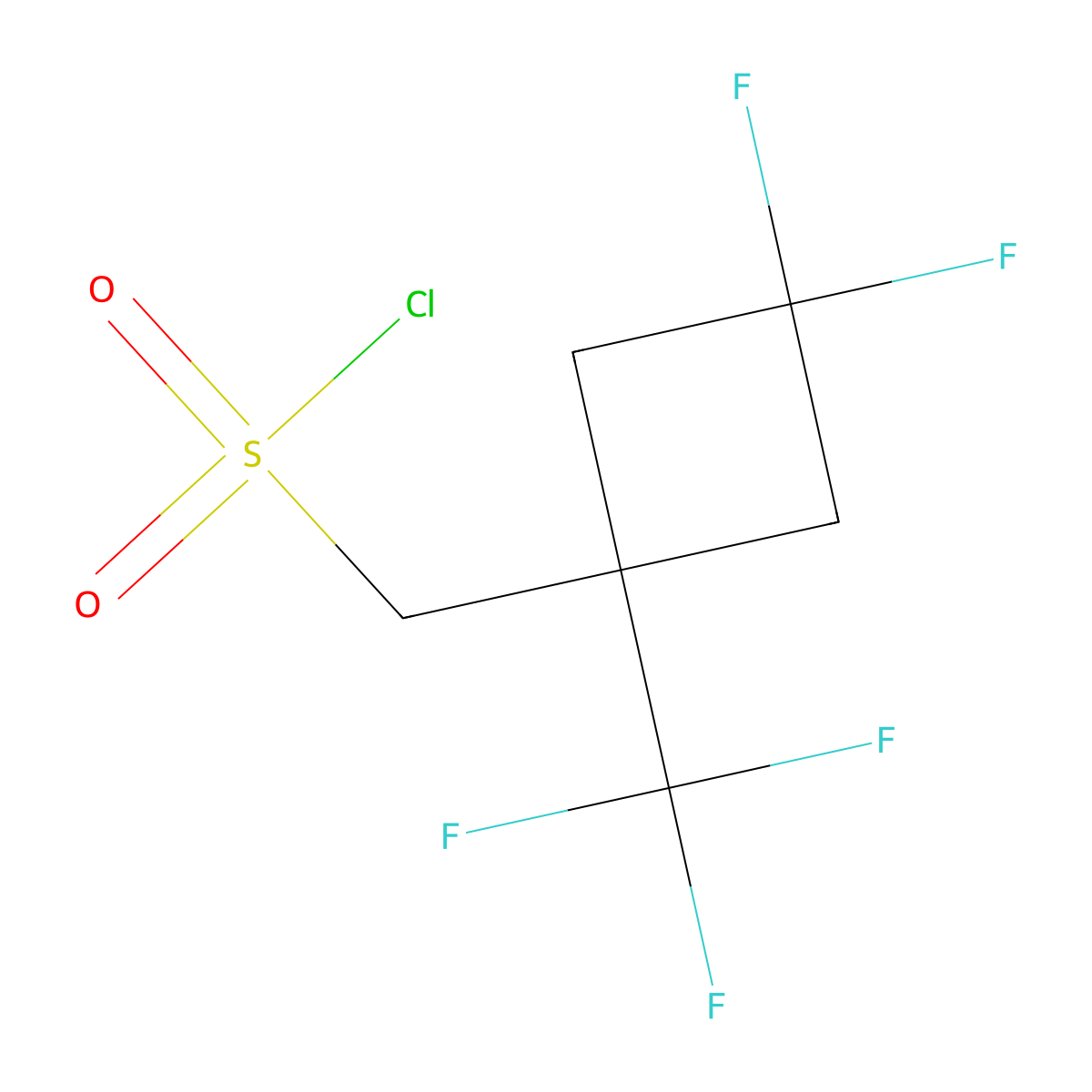 (3,3-Difluoro-1-(trifluoromethyl)cyclobutyl)methanesulfonyl chloride molecular structure, CAS 2624139-17-7