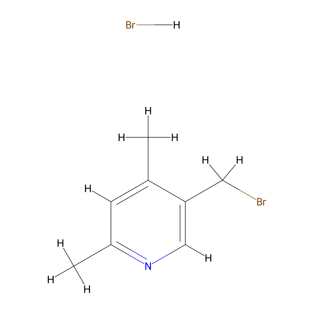 5-(Bromomethyl)-2,4-dimethylpyridine hydrobromide molecular structure, CAS 2624139-32-6